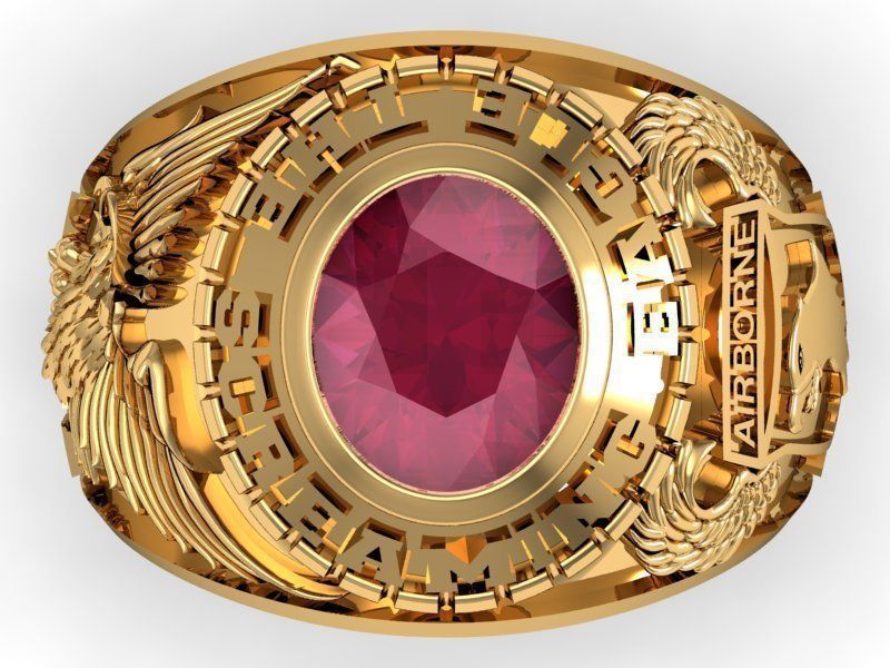 army ring eagle 3D print model_2