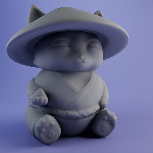 Onigiri Cat figurine Art Toy Free 3D print model