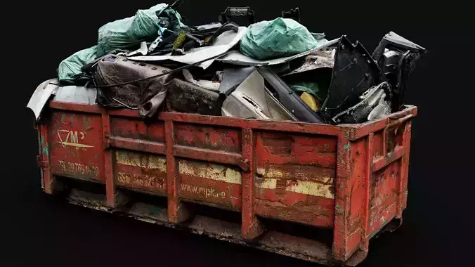 trash container industrial debris photogrammetry