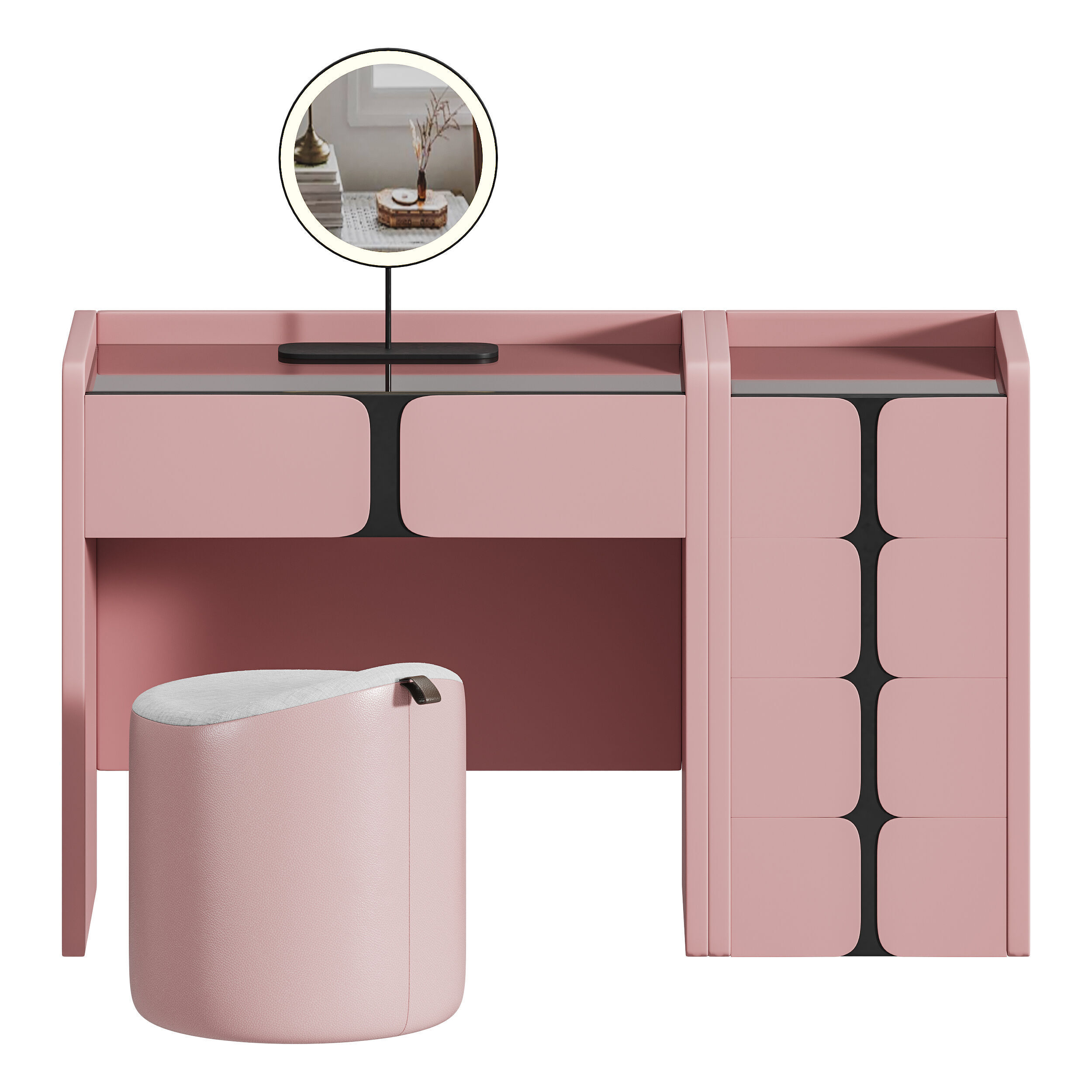 Ensemble de coiffeuse Modern 3D model_2