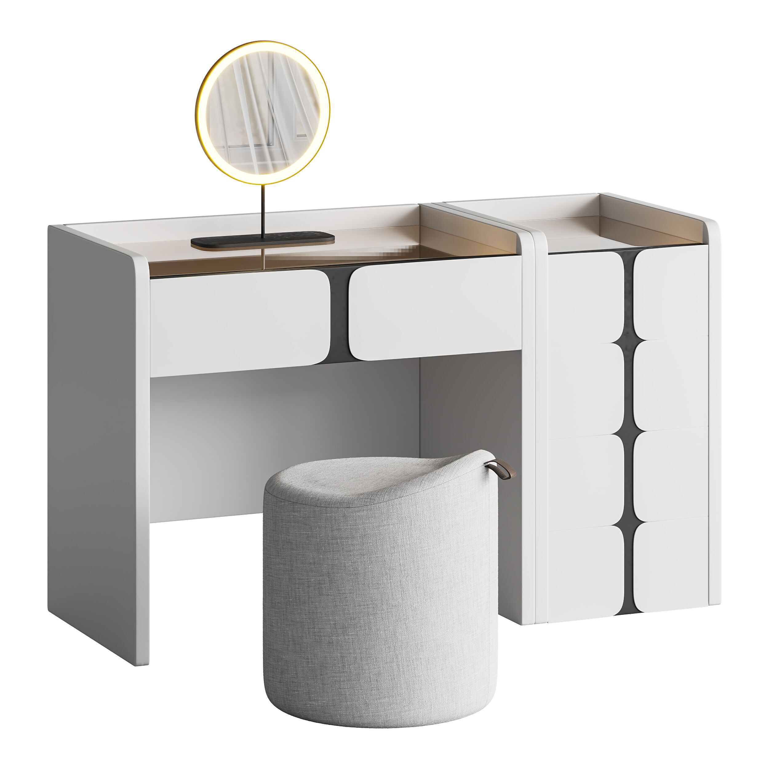 Ensemble de coiffeuse Modern 3D model_1