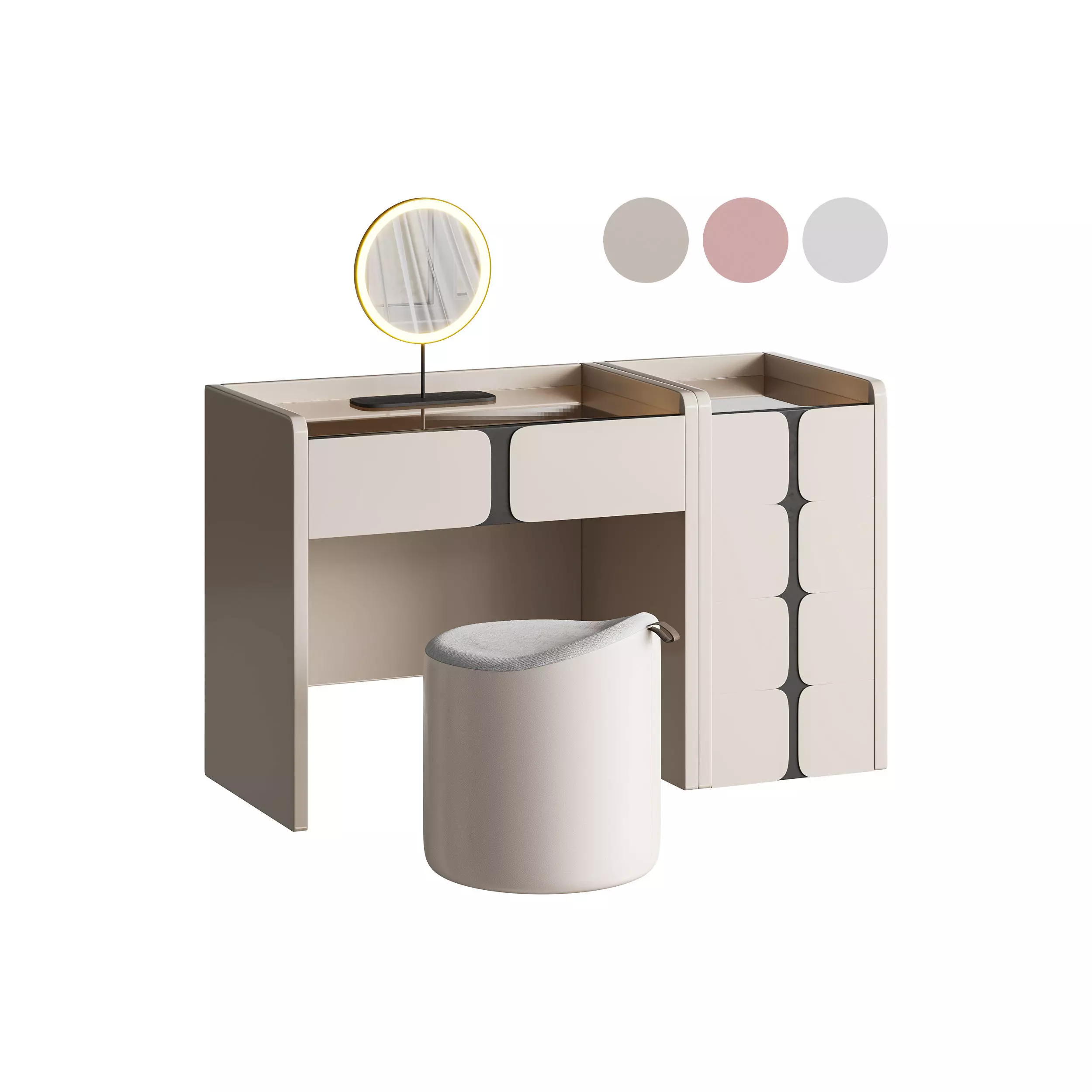 Ensemble de coiffeuse Modern 3D model_0