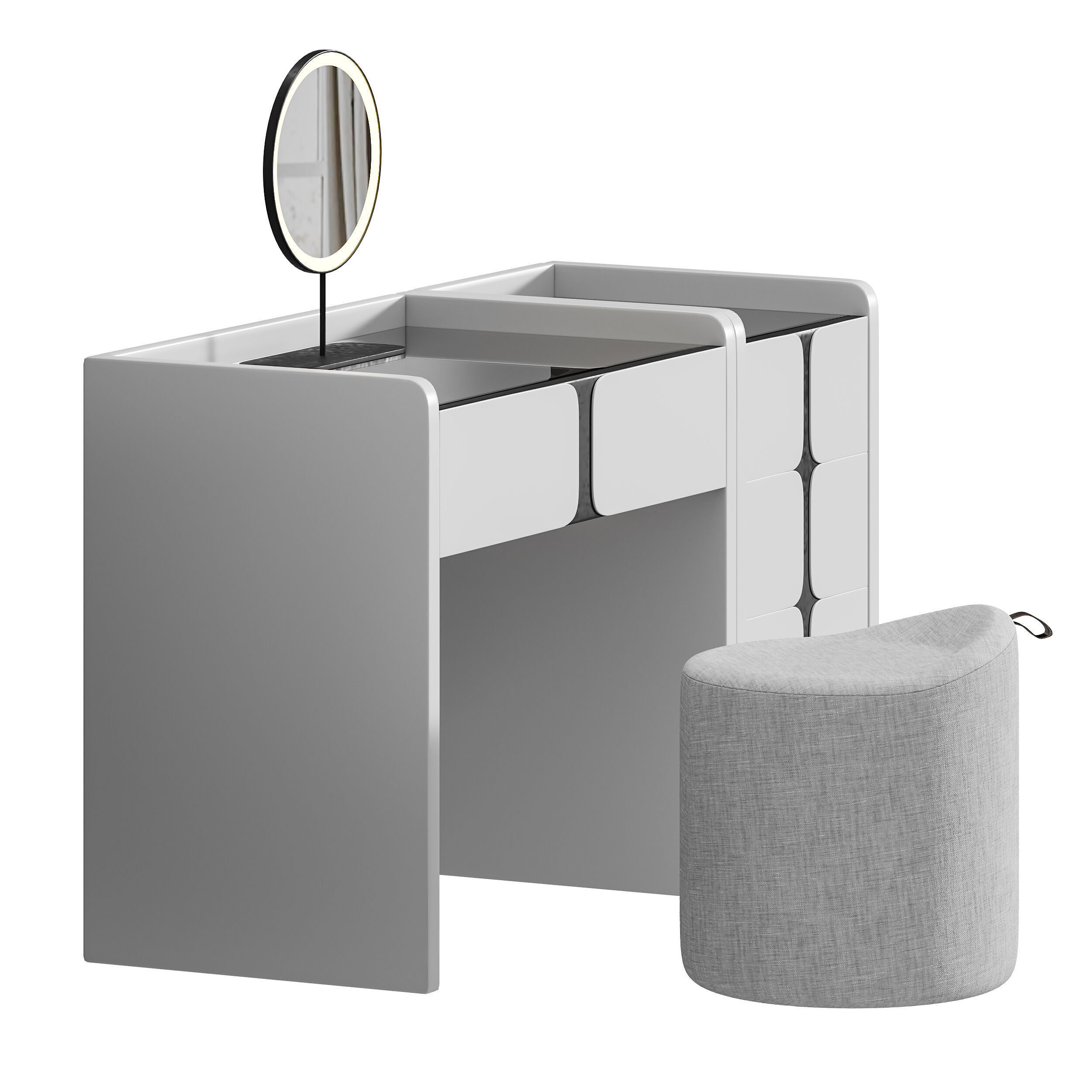 Ensemble de coiffeuse Modern 3D model_9