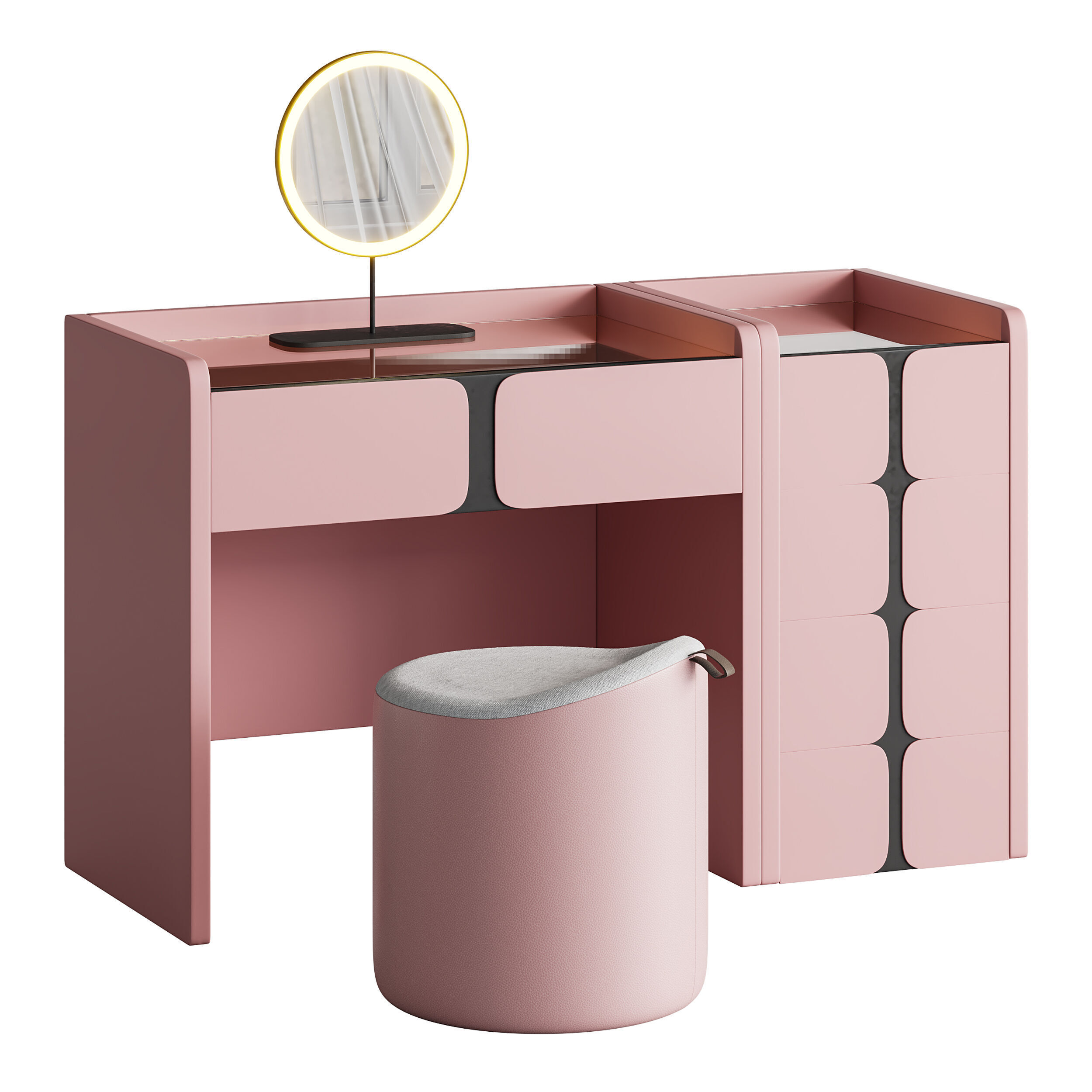 Ensemble de coiffeuse Modern 3D model_7