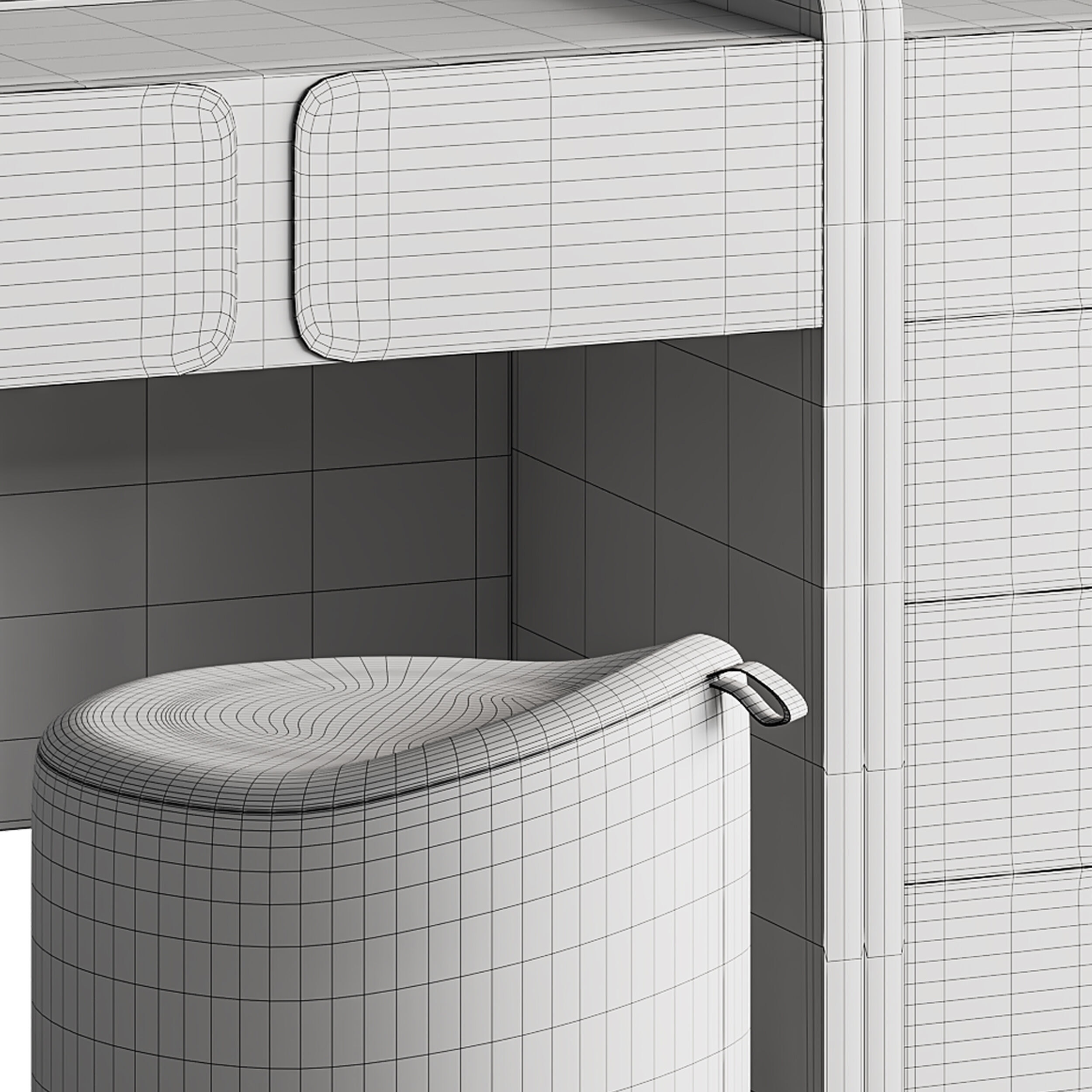 Ensemble de coiffeuse Modern 3D model_14