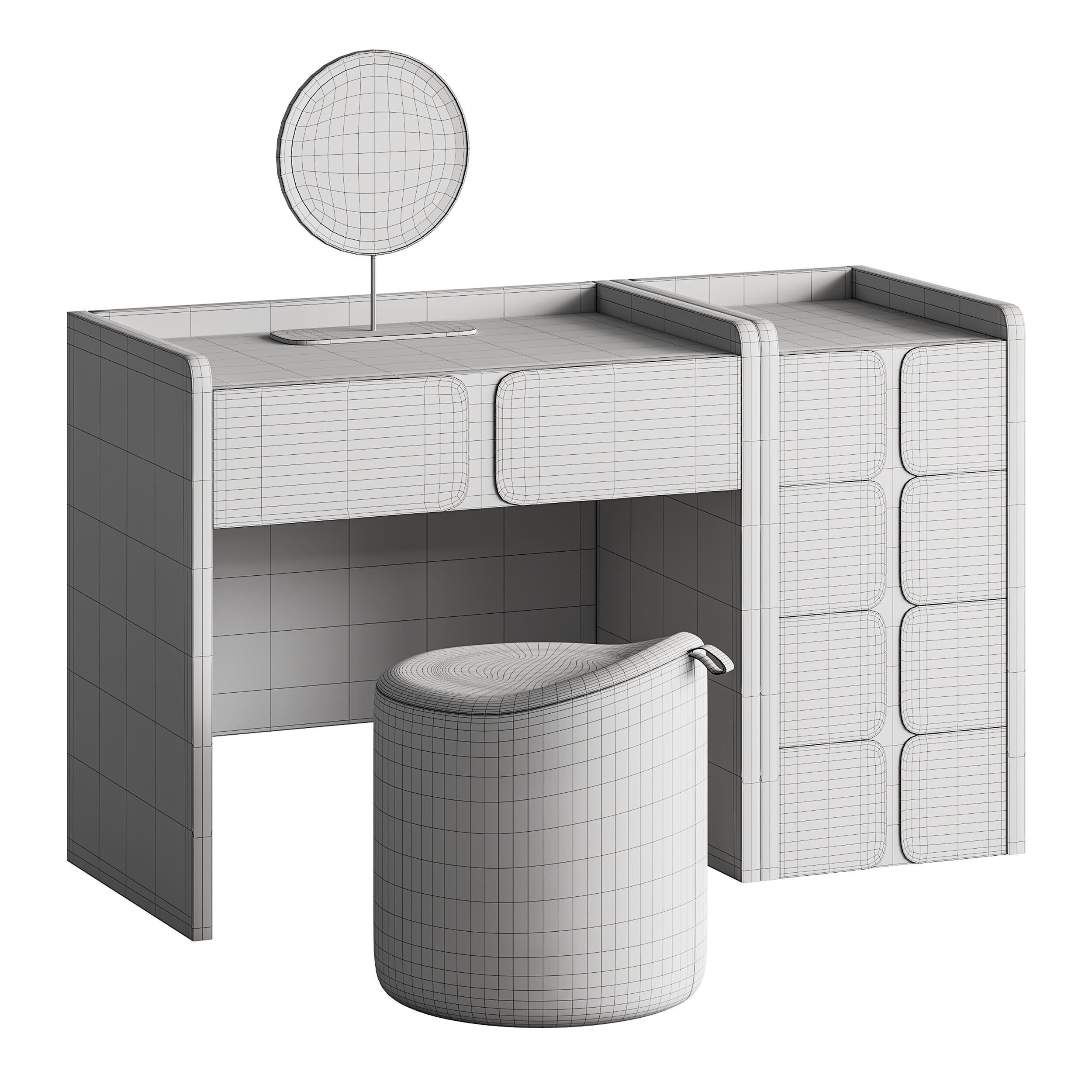 Ensemble de coiffeuse Modern 3D model_13