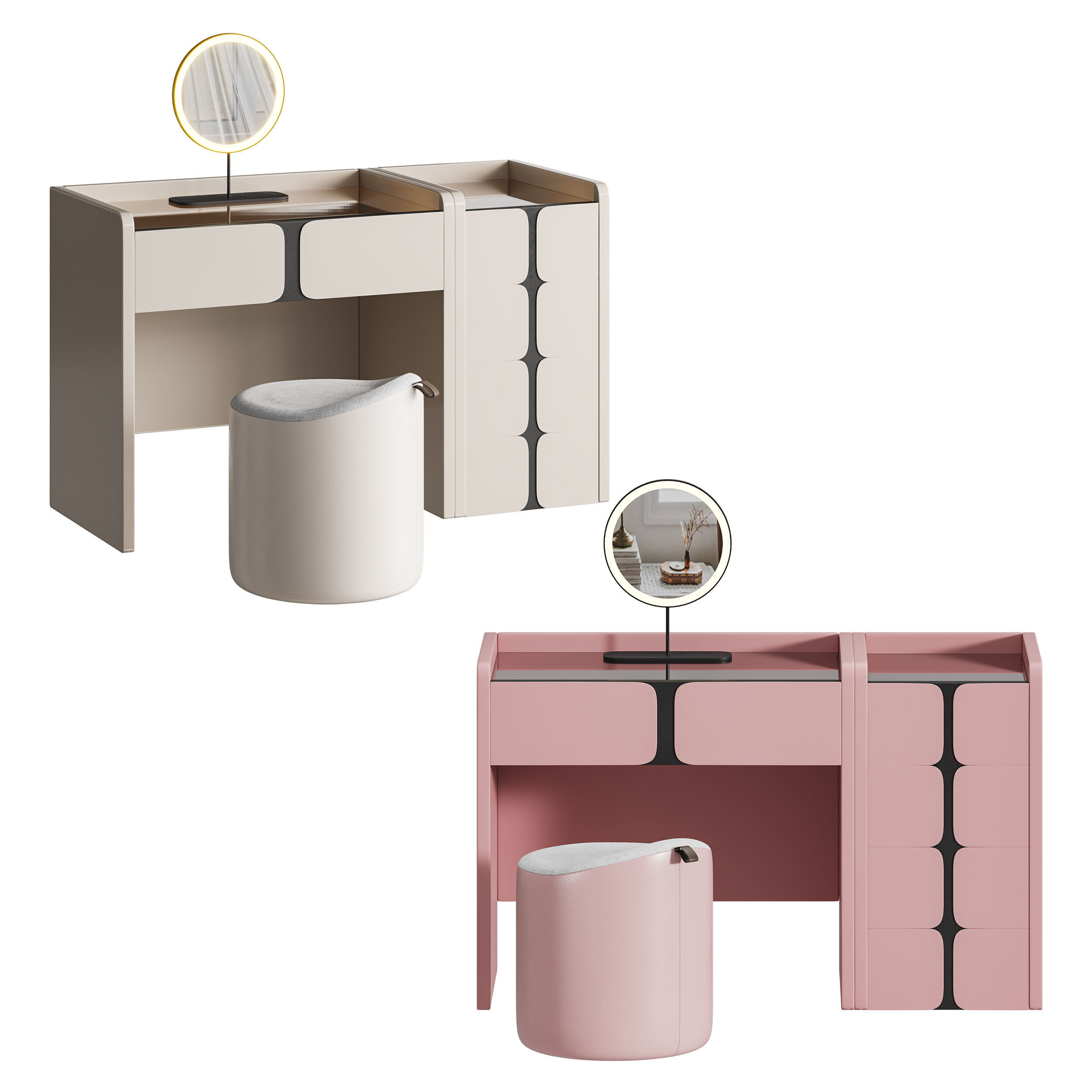 Ensemble de coiffeuse Modern 3D model_8