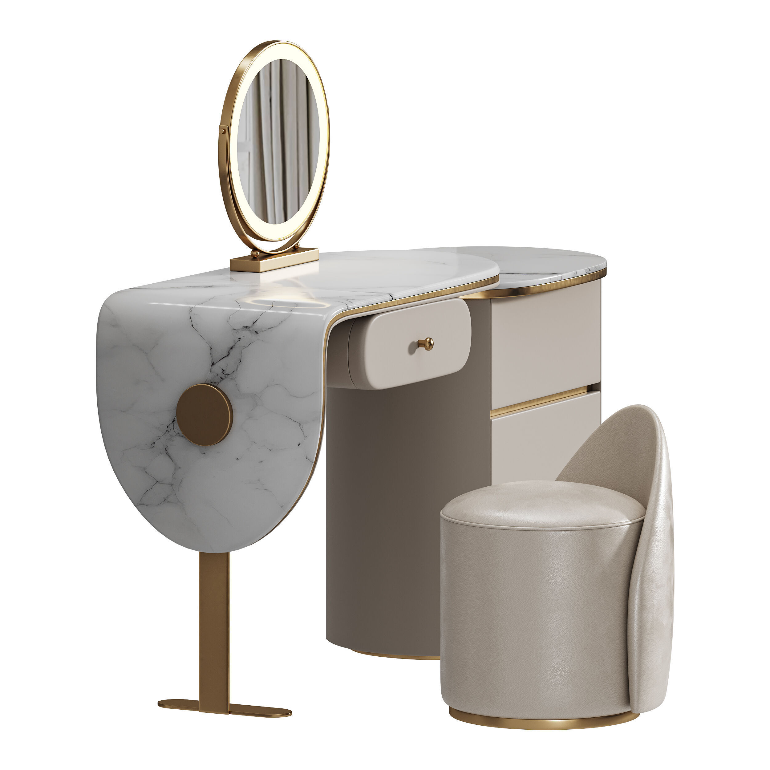 Ensemble de meuble lavabo moderne en bois massif minimaliste 3D model_5