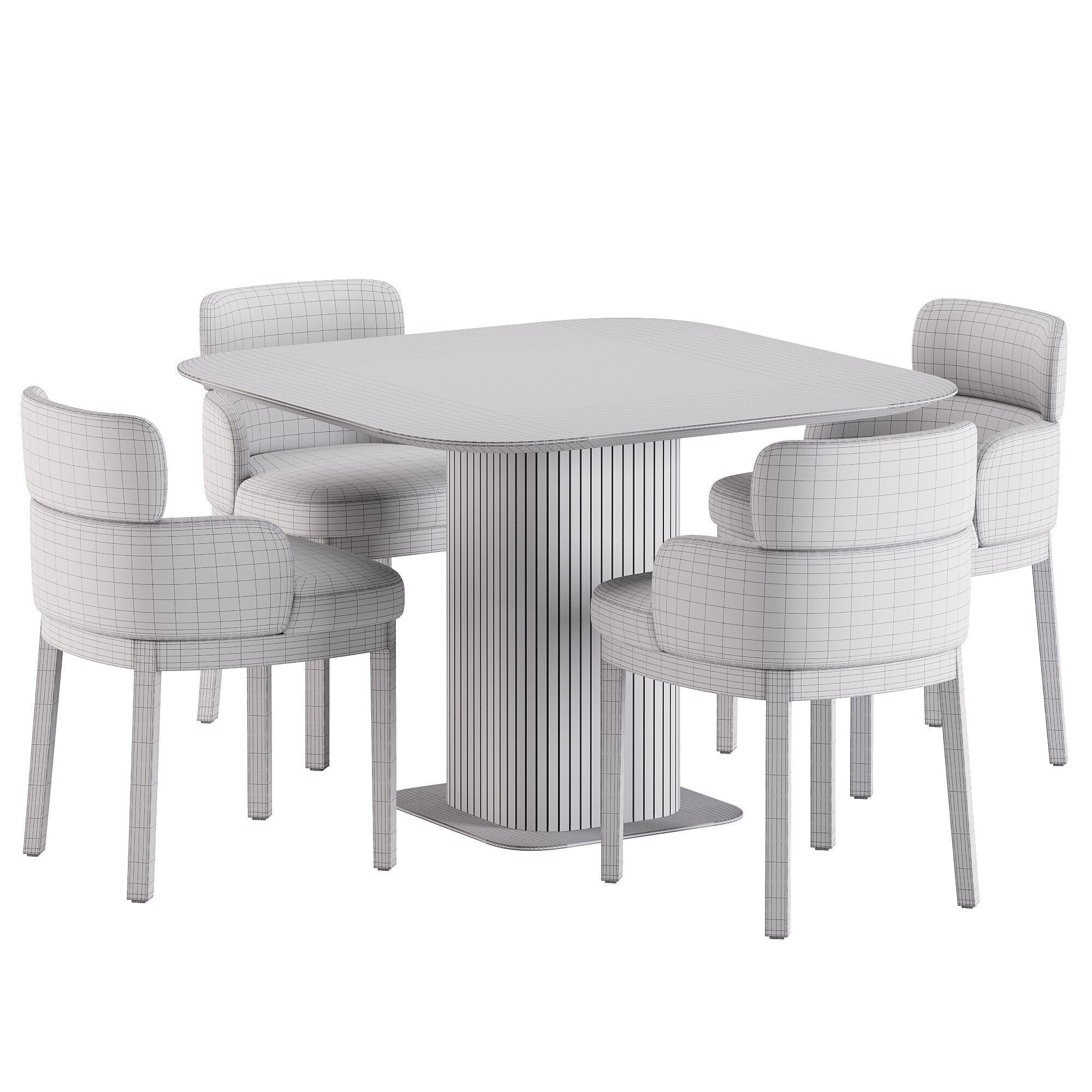 Fulton Chair and Glide Table 3D model_4