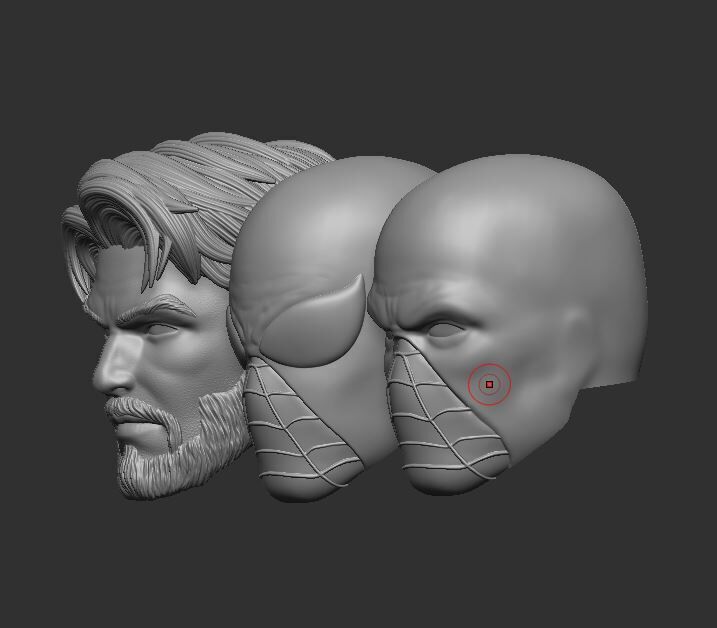 Cosmic Spiderman Headsculpt for Action Figures 3D print model_2