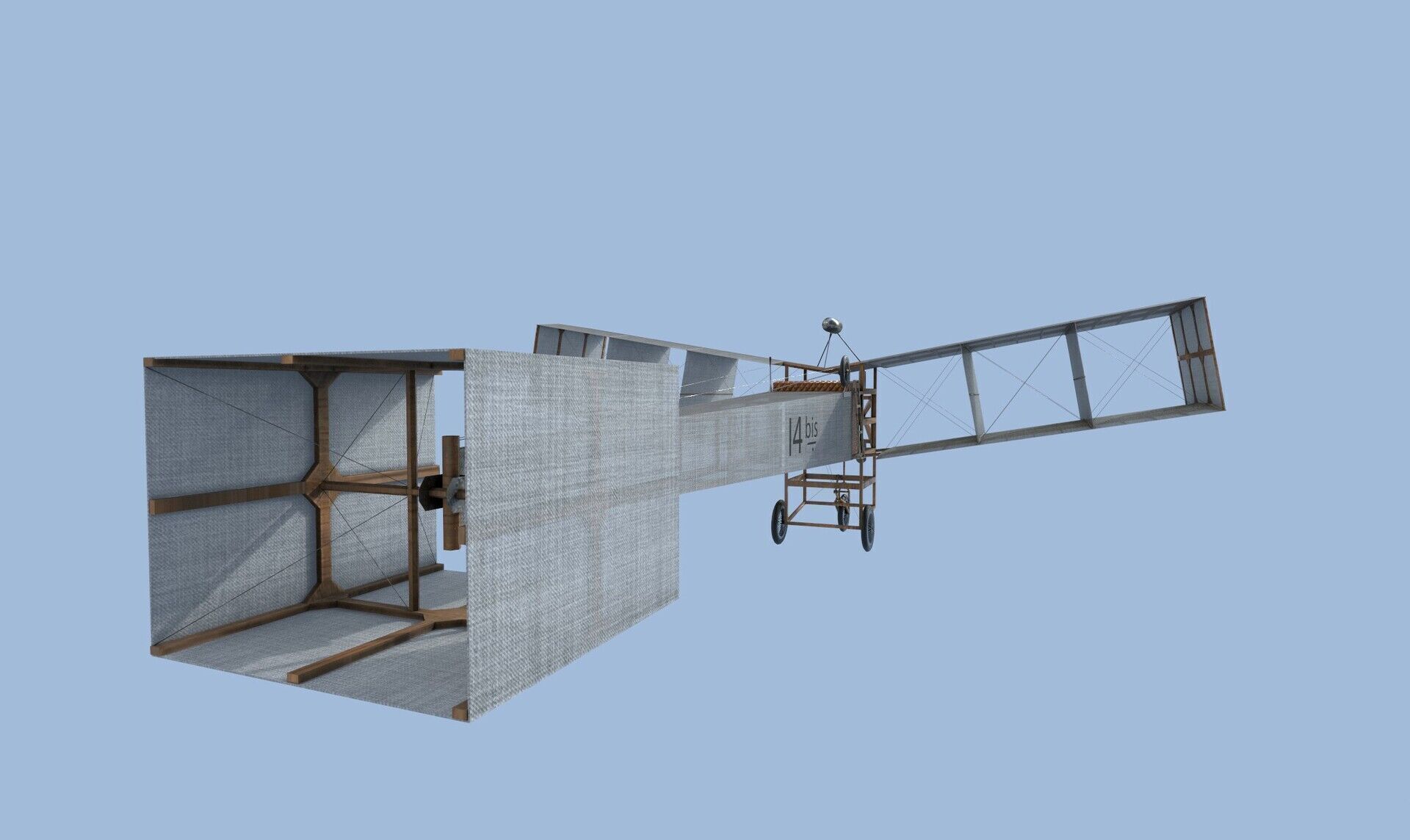 Model Replic 14 bis Santos Dumont Low-poly 3D model_3