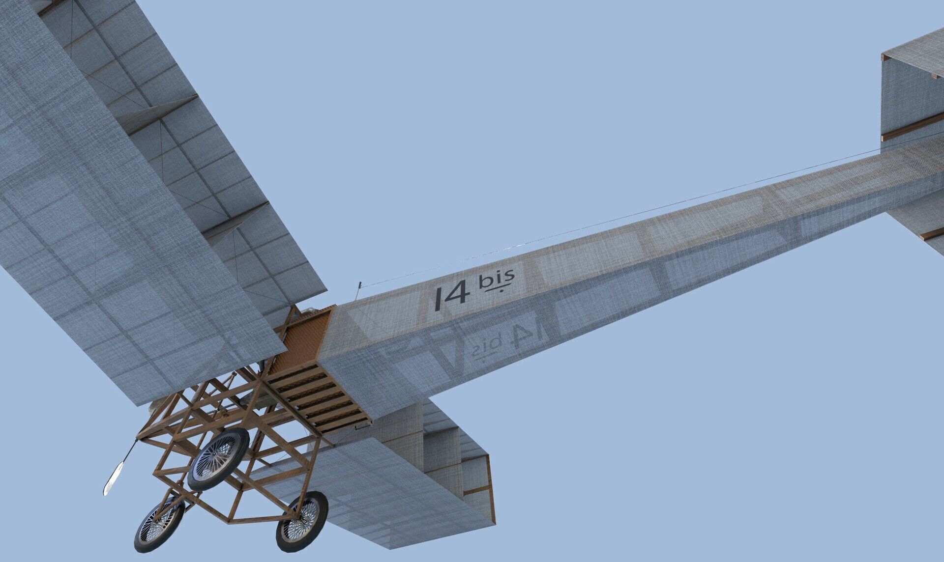 Model Replic 14 bis Santos Dumont Low-poly 3D model_5