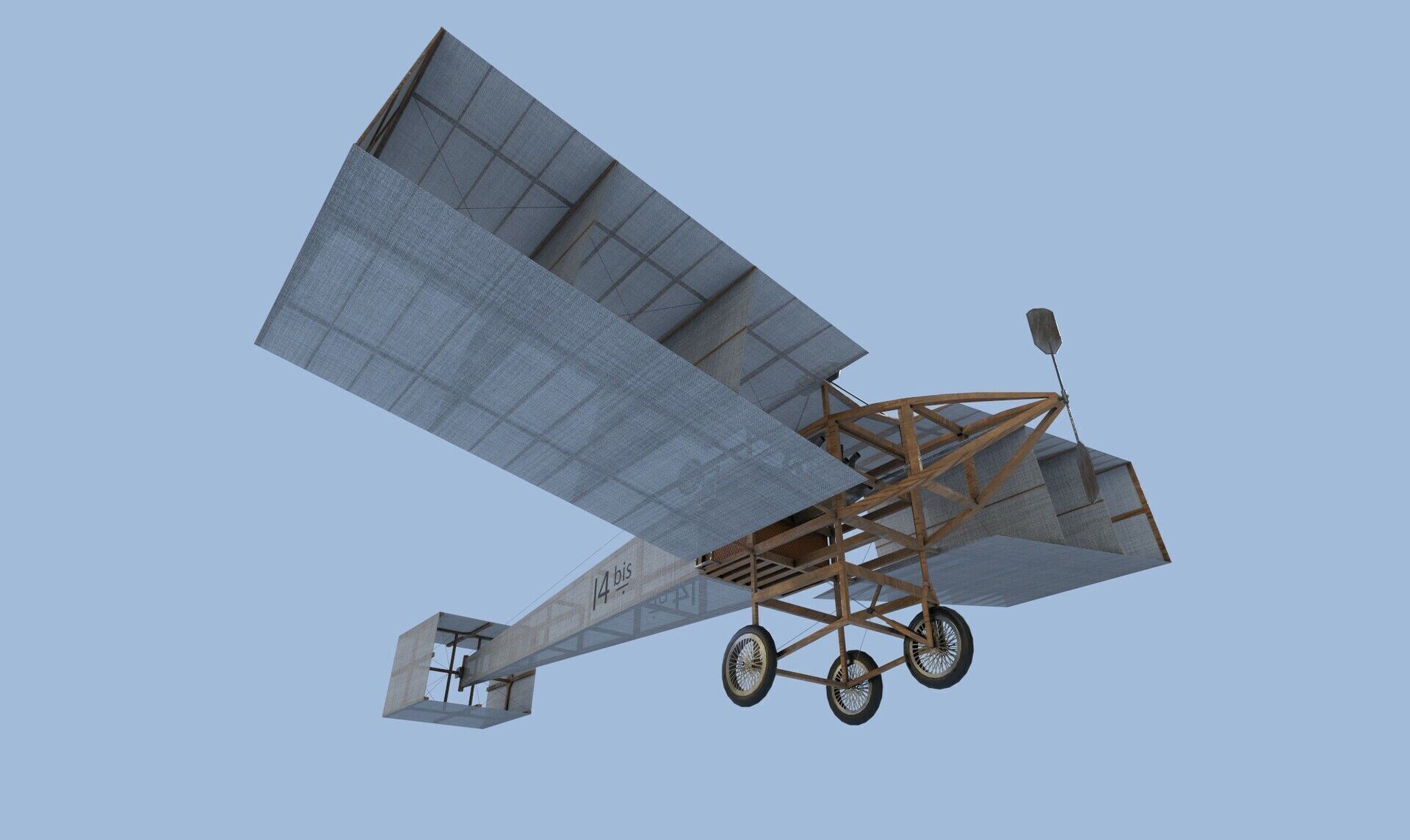 Model Replic 14 bis Santos Dumont Low-poly 3D model_2