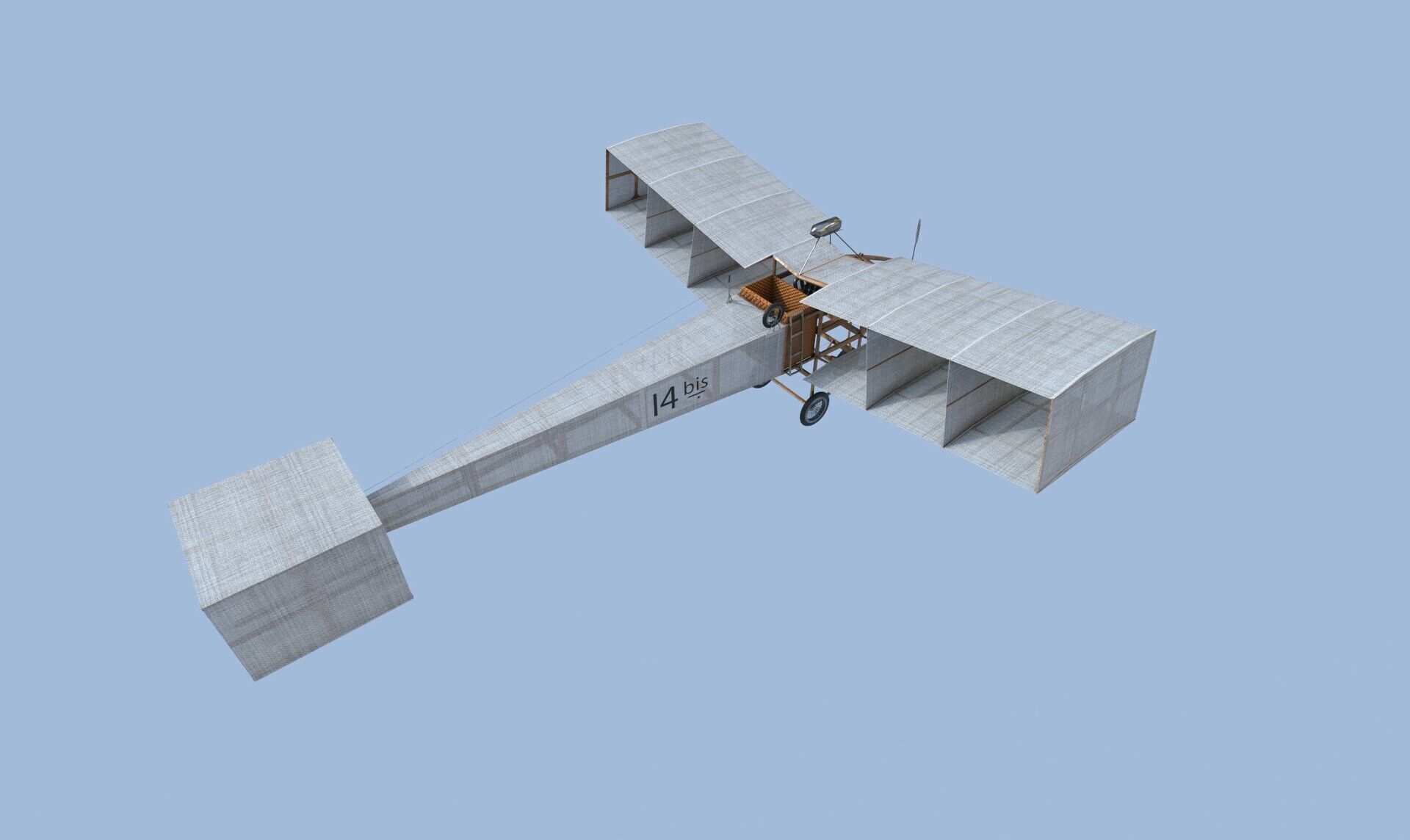 Model Replic 14 bis Santos Dumont Low-poly 3D model_4