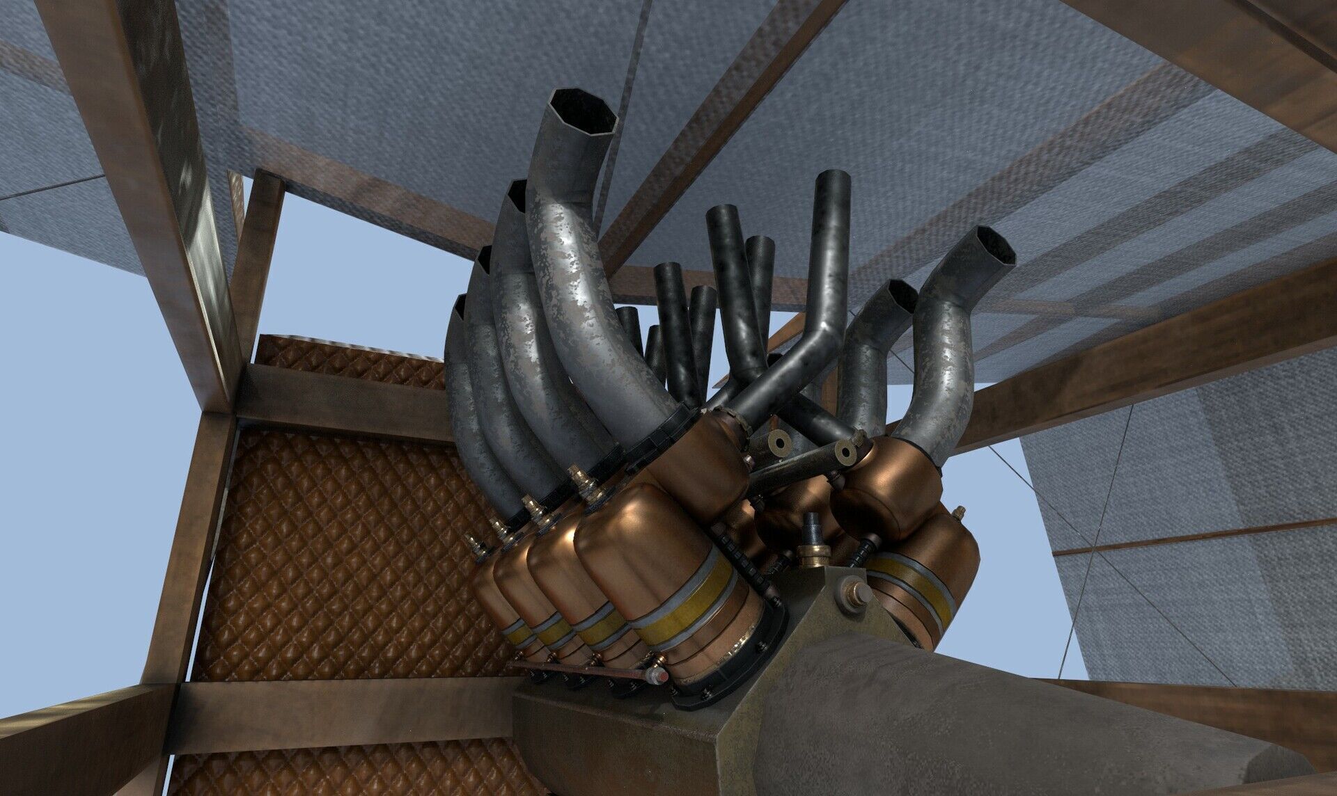 Model Replic 14 bis Santos Dumont Low-poly 3D model_1