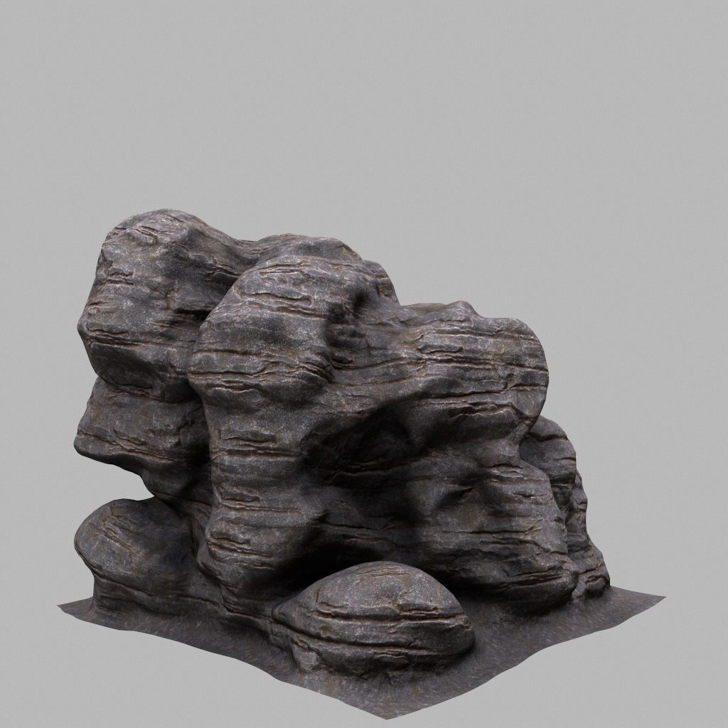Rock Low-poly 3D model_10
