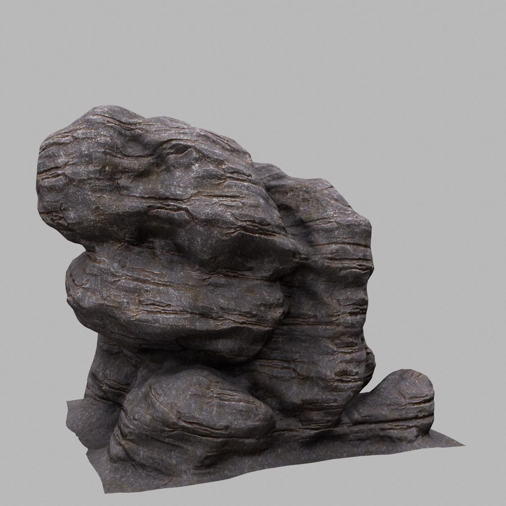Rock Low-poly 3D model_12