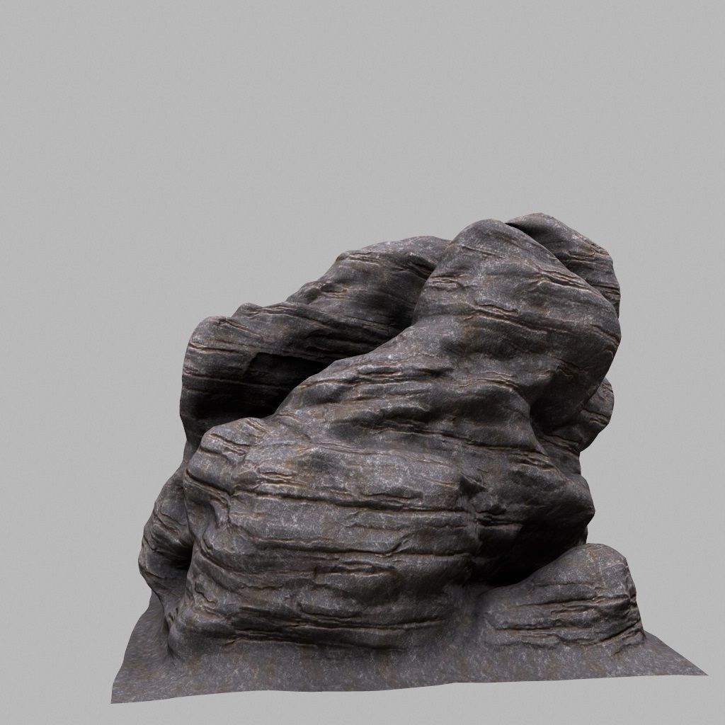 Rock Low-poly 3D model_3