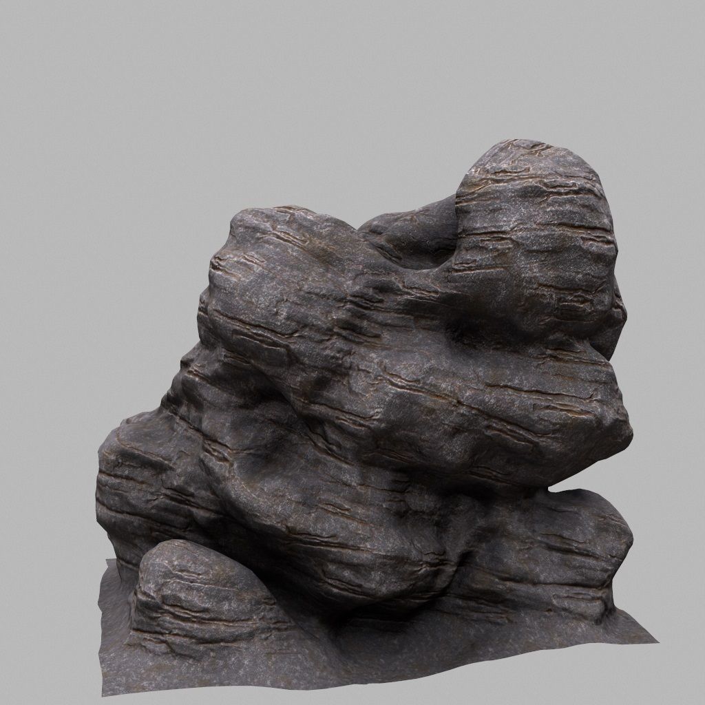 Rock Low-poly 3D model_5
