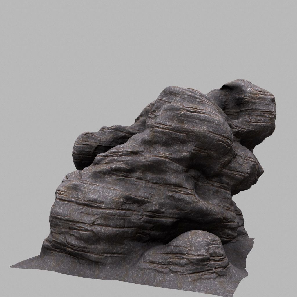 Rock Low-poly 3D model_4