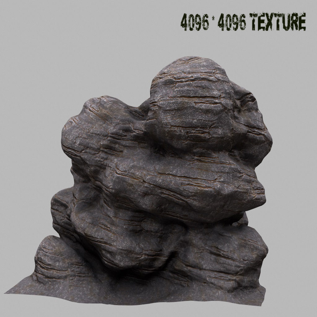 Rock Low-poly 3D model_6