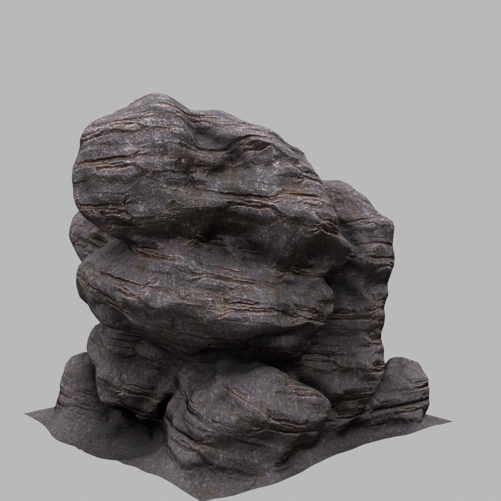Rock Low-poly 3D model_14