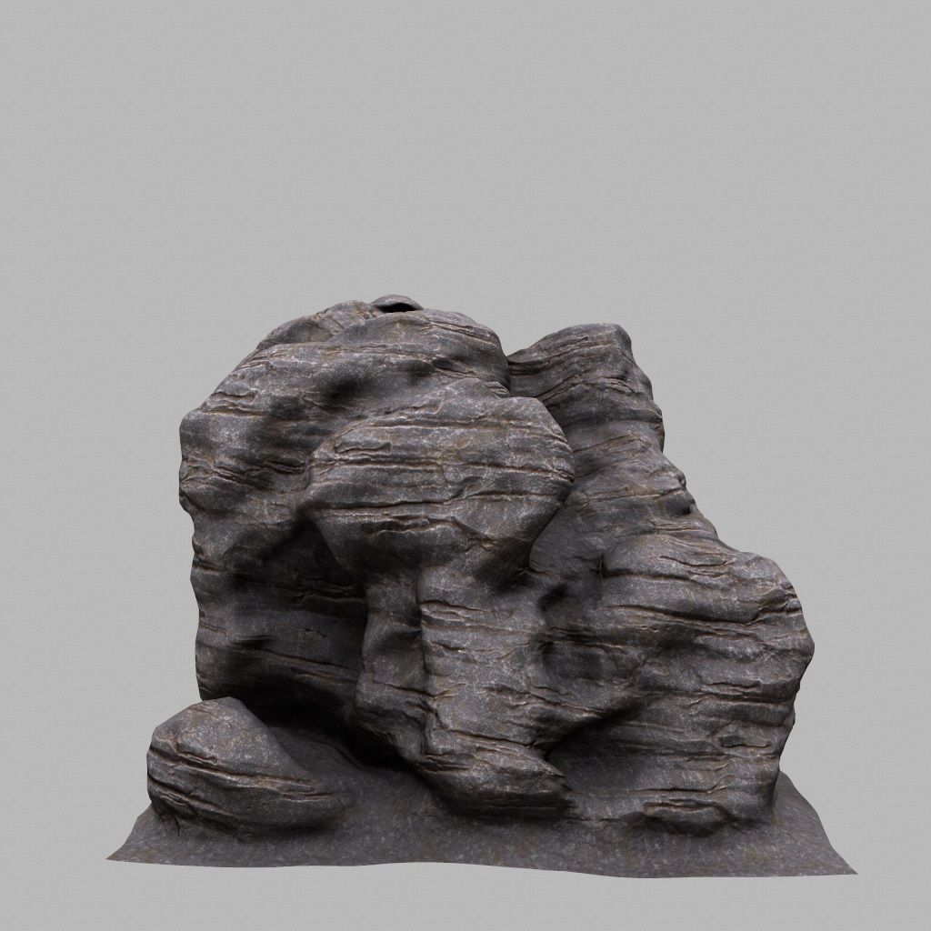 Rock Low-poly 3D model_9