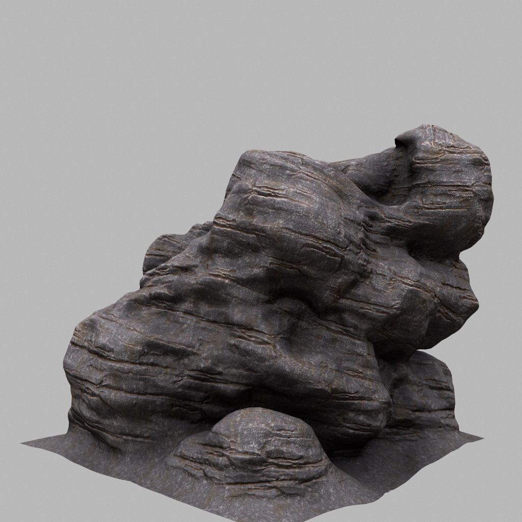 Rock Low-poly 3D model_1