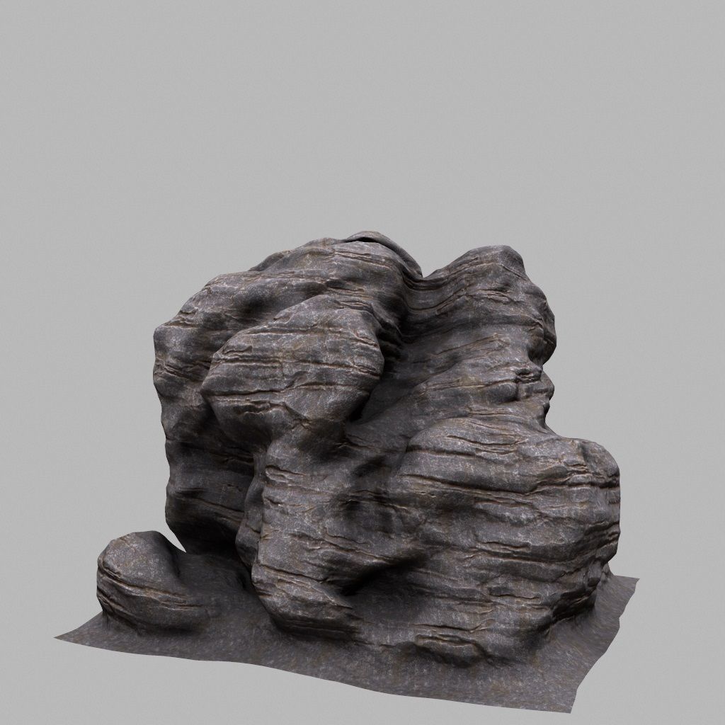Rock Low-poly 3D model_7