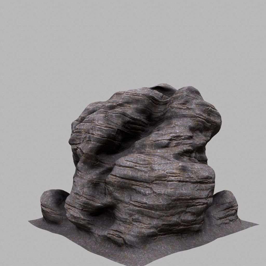 Rock Low-poly 3D model_2