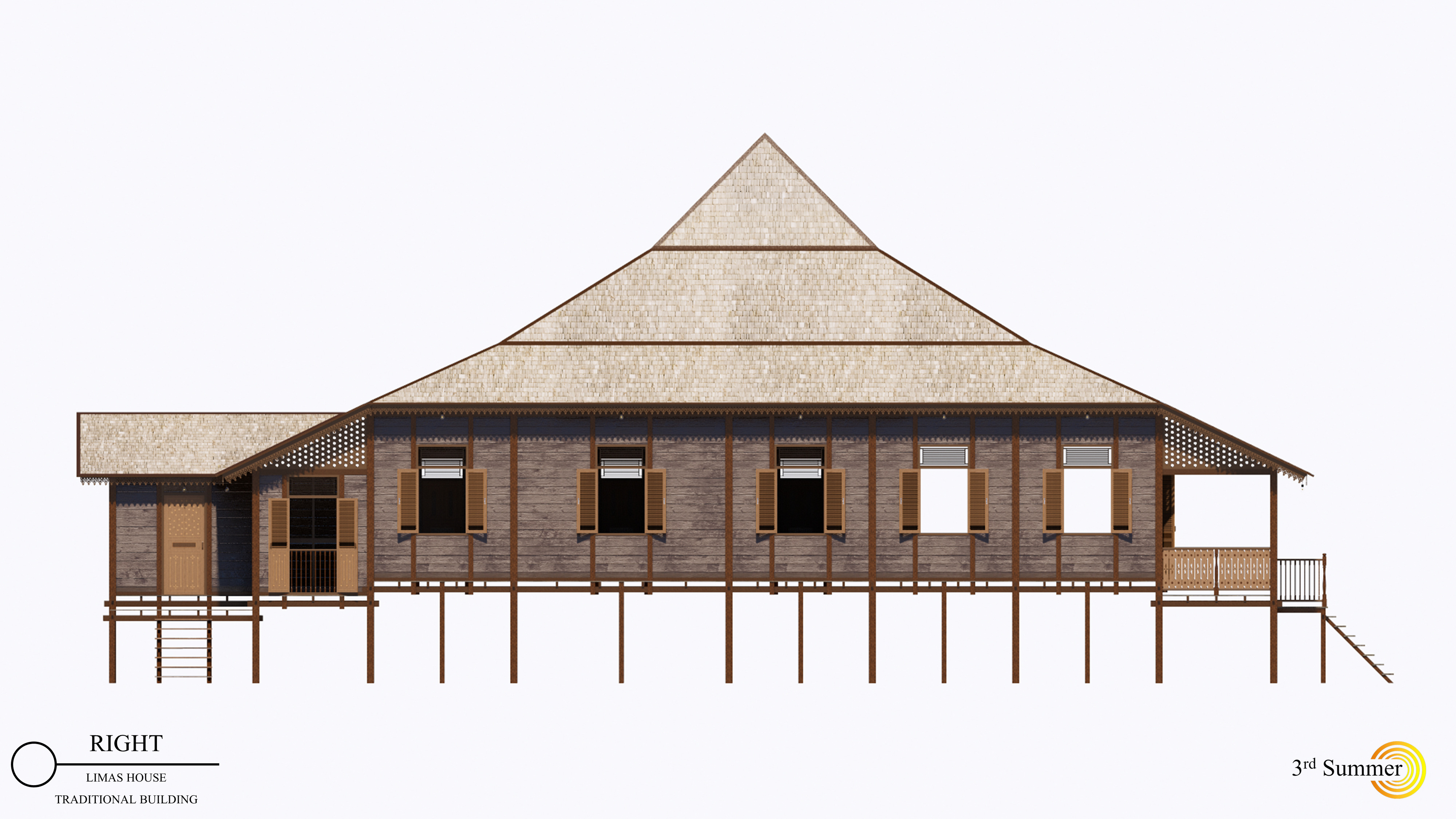 Limas Traditional House of Sambas West Borneo - Type 3 3D model_12