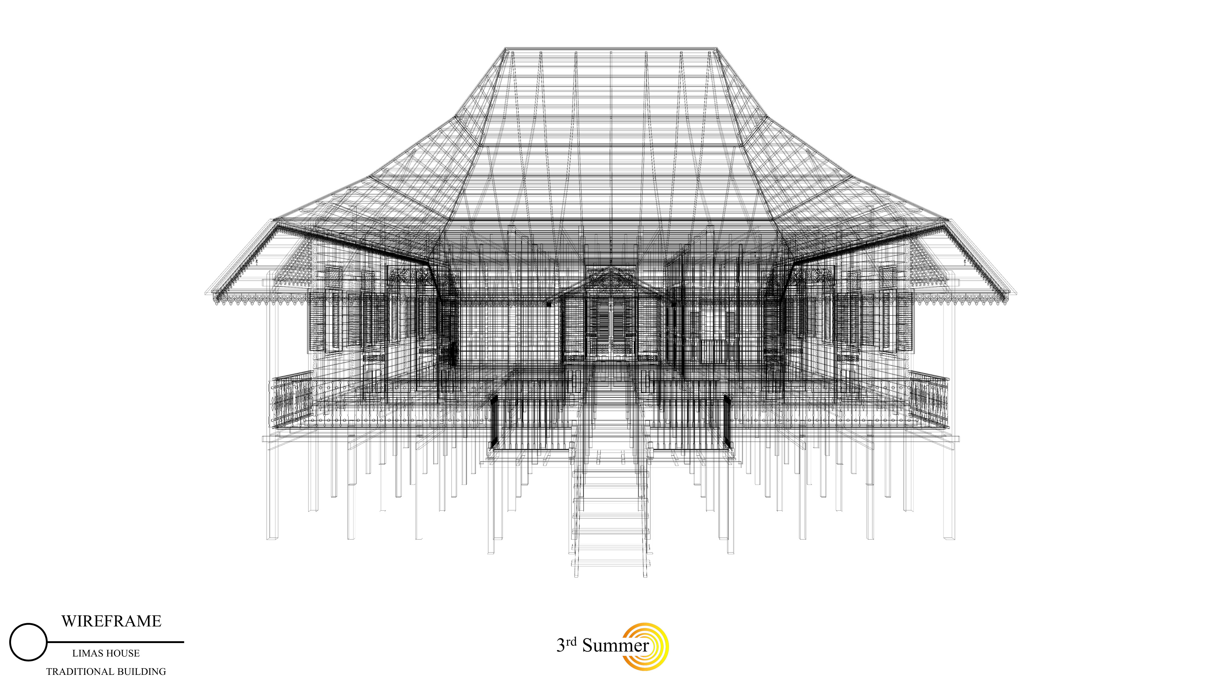 Limas Traditional House of Sambas West Borneo - Type 3 3D model_17