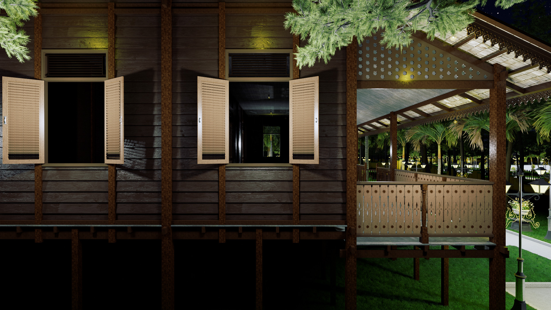 Limas Traditional House of Sambas West Borneo - Type 3 3D model_8