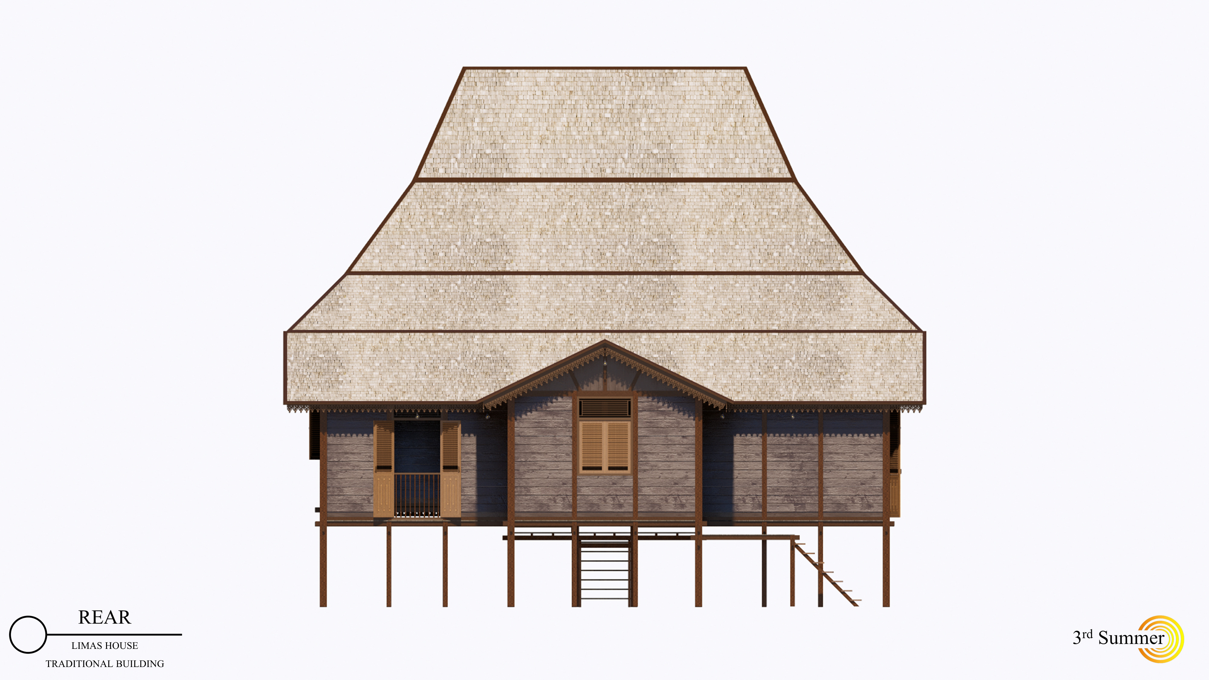 Limas Traditional House of Sambas West Borneo - Type 3 3D model_13