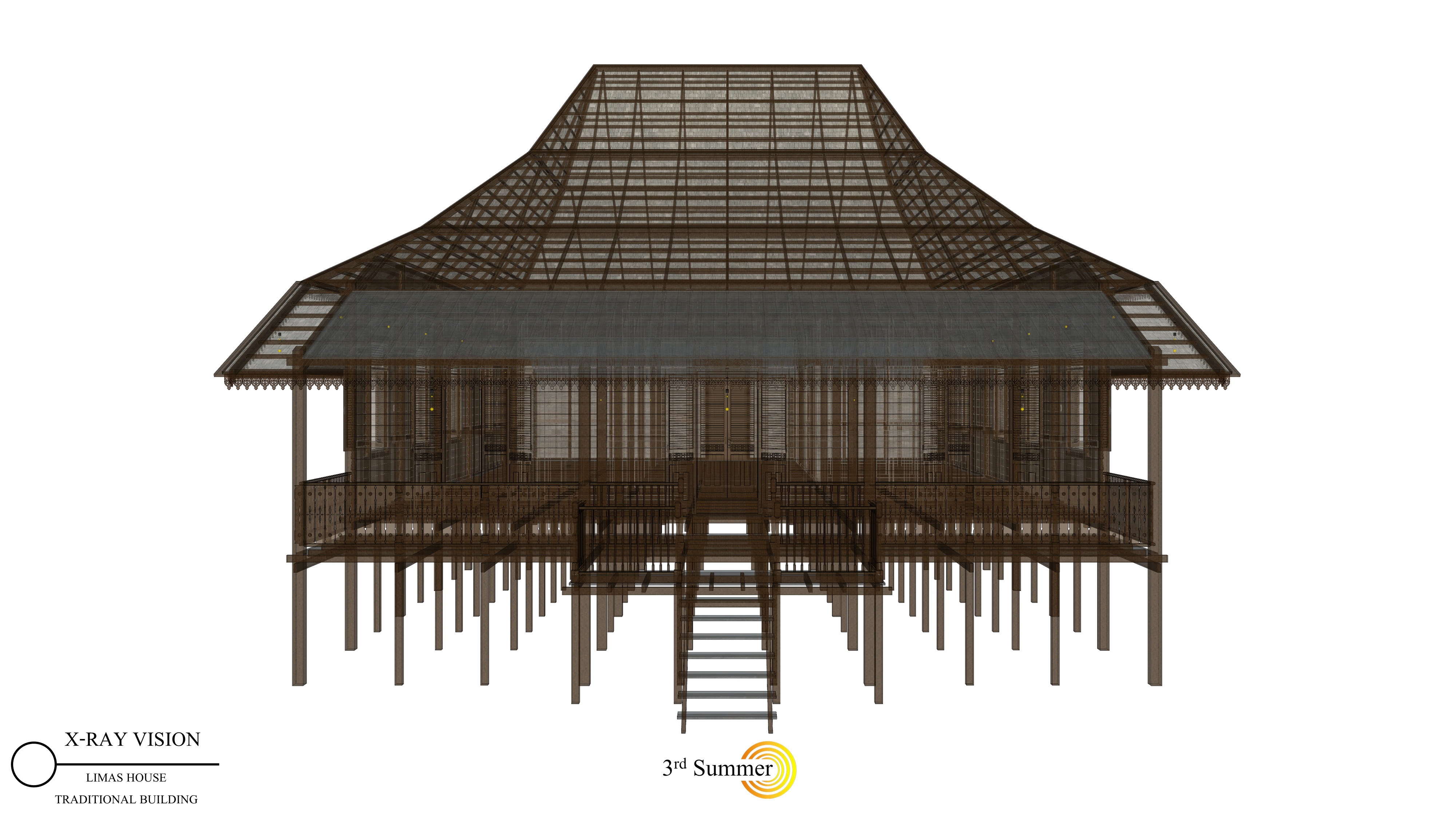 Limas Traditional House of Sambas West Borneo - Type 3 3D model_15