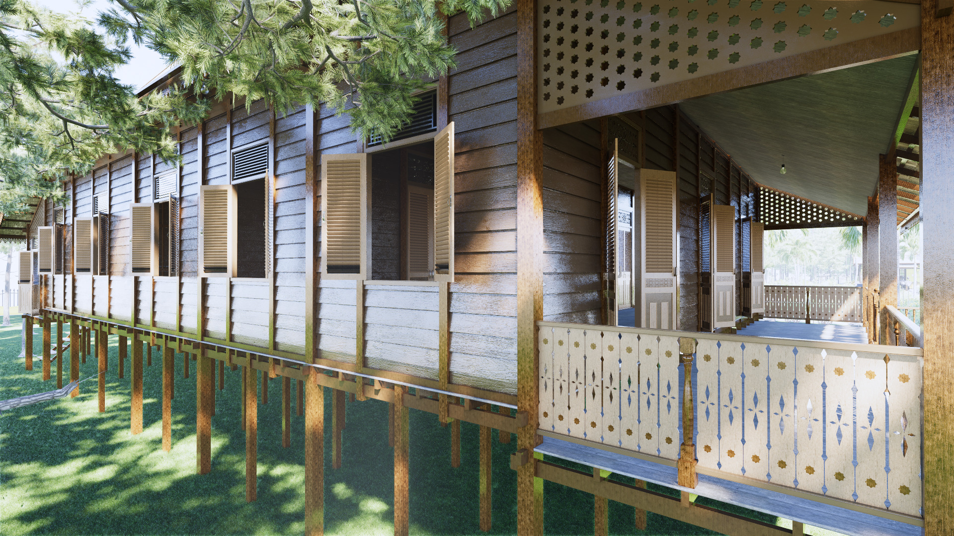 Limas Traditional House of Sambas West Borneo - Type 3 3D model_4