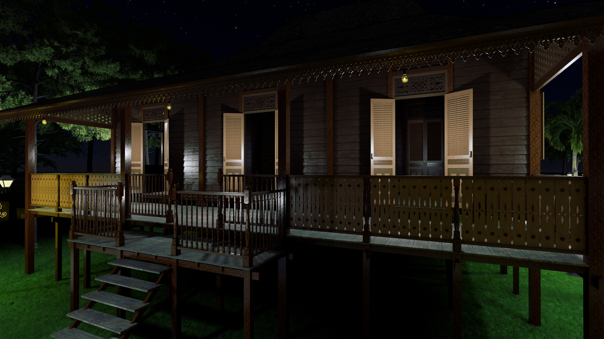 Limas Traditional House of Sambas West Borneo - Type 3 3D model_9