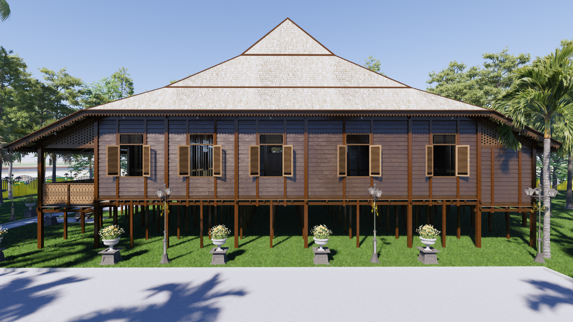 Limas Traditional House of Sambas West Borneo - Type 3 3D model_2