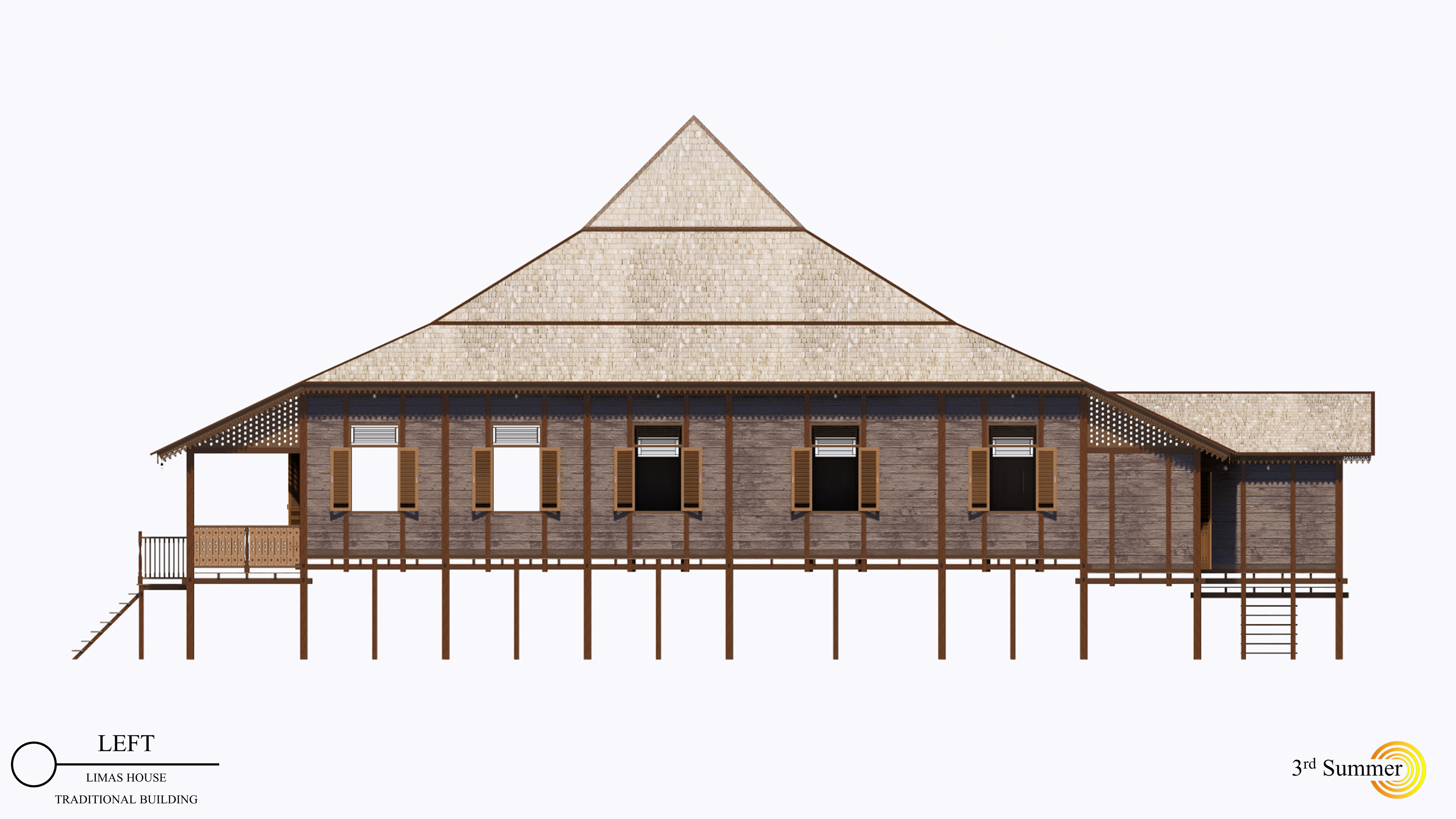 Limas Traditional House of Sambas West Borneo - Type 3 3D model_11