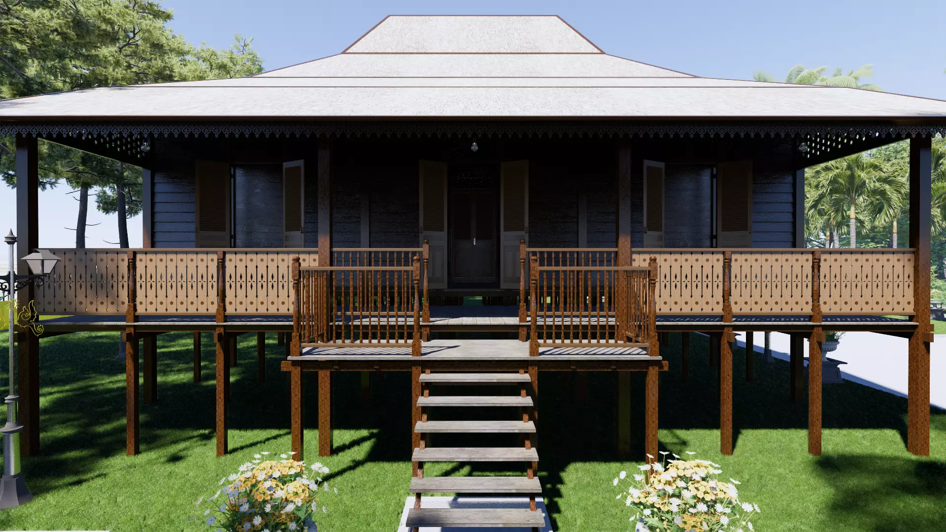 Limas Traditional House of Sambas West Borneo - Type 3 3D model_0