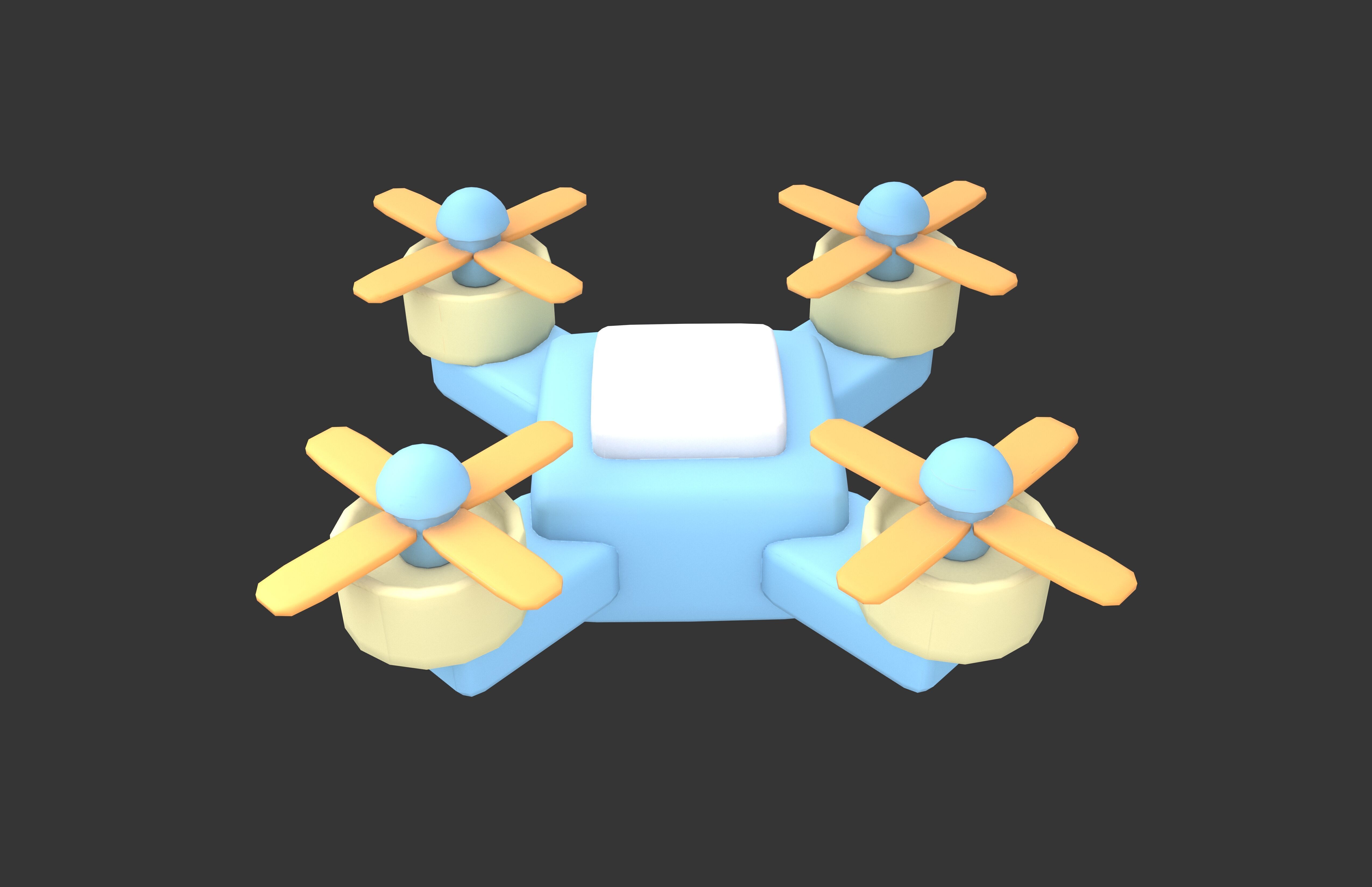 Drones Icon v1 001 Low-poly 3D model_1