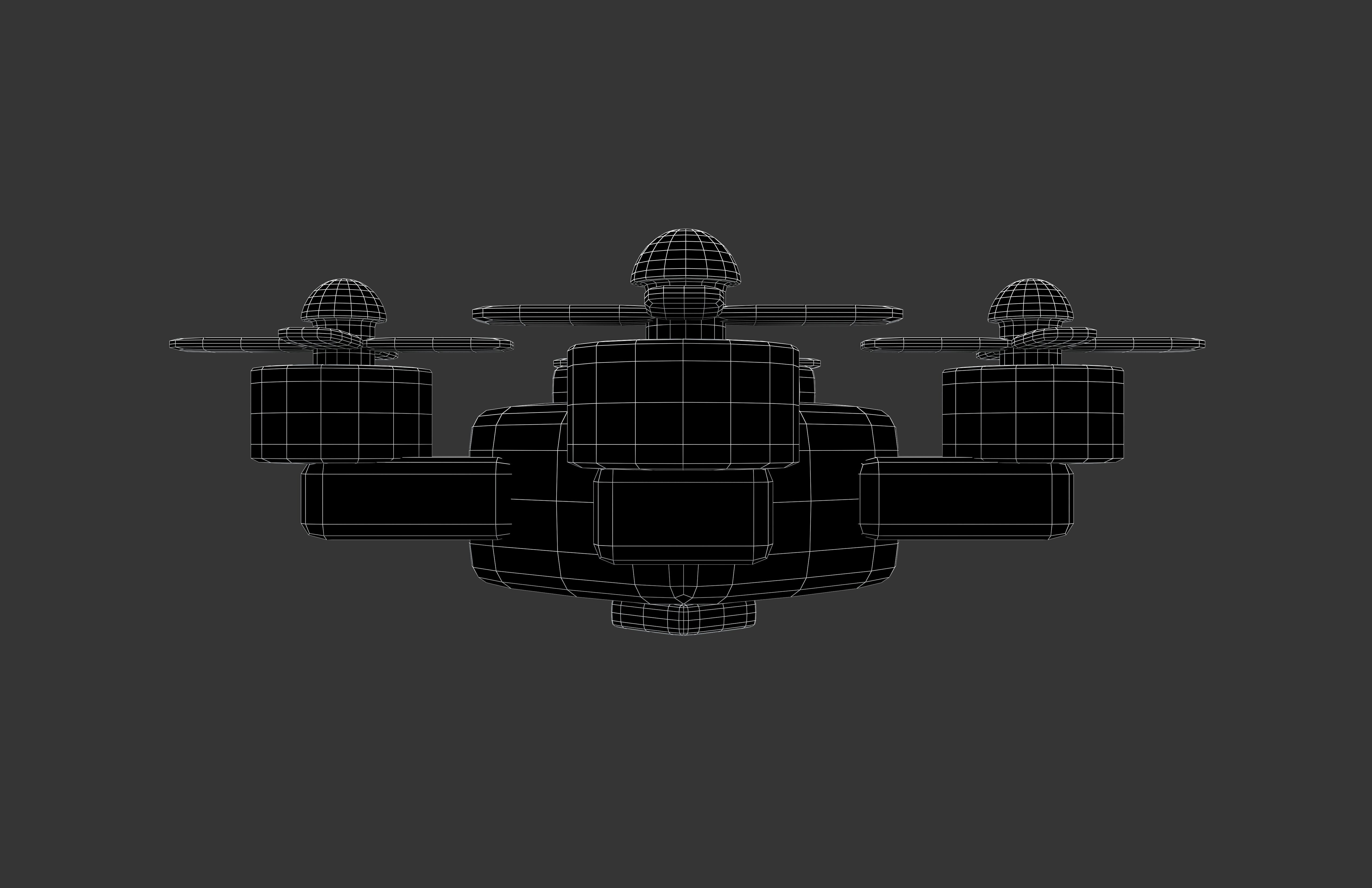 Drones Icon v1 001 Low-poly 3D model_6