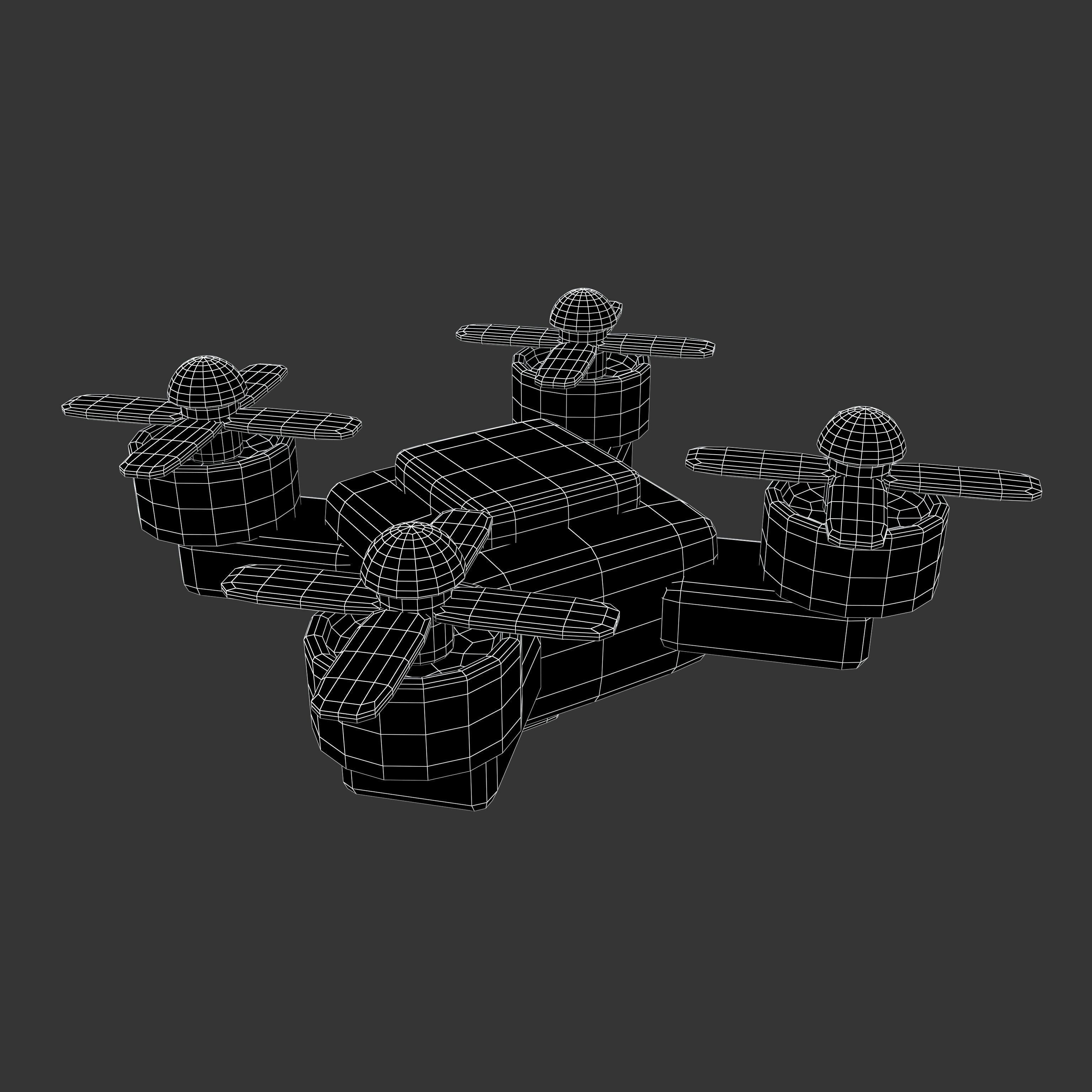 Drones Icon v1 001 Low-poly 3D model_5