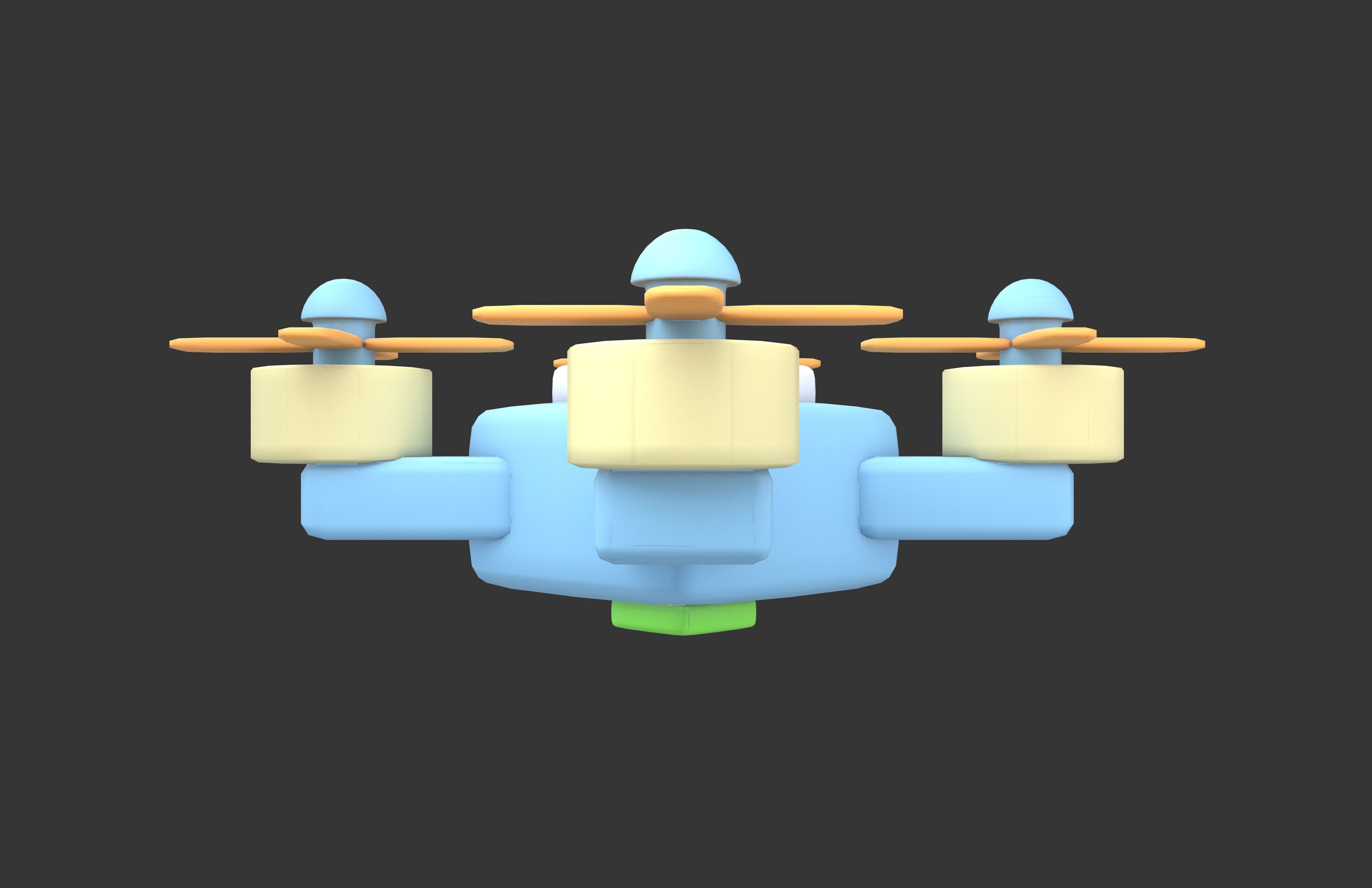Drones Icon v1 001 Low-poly 3D model_3