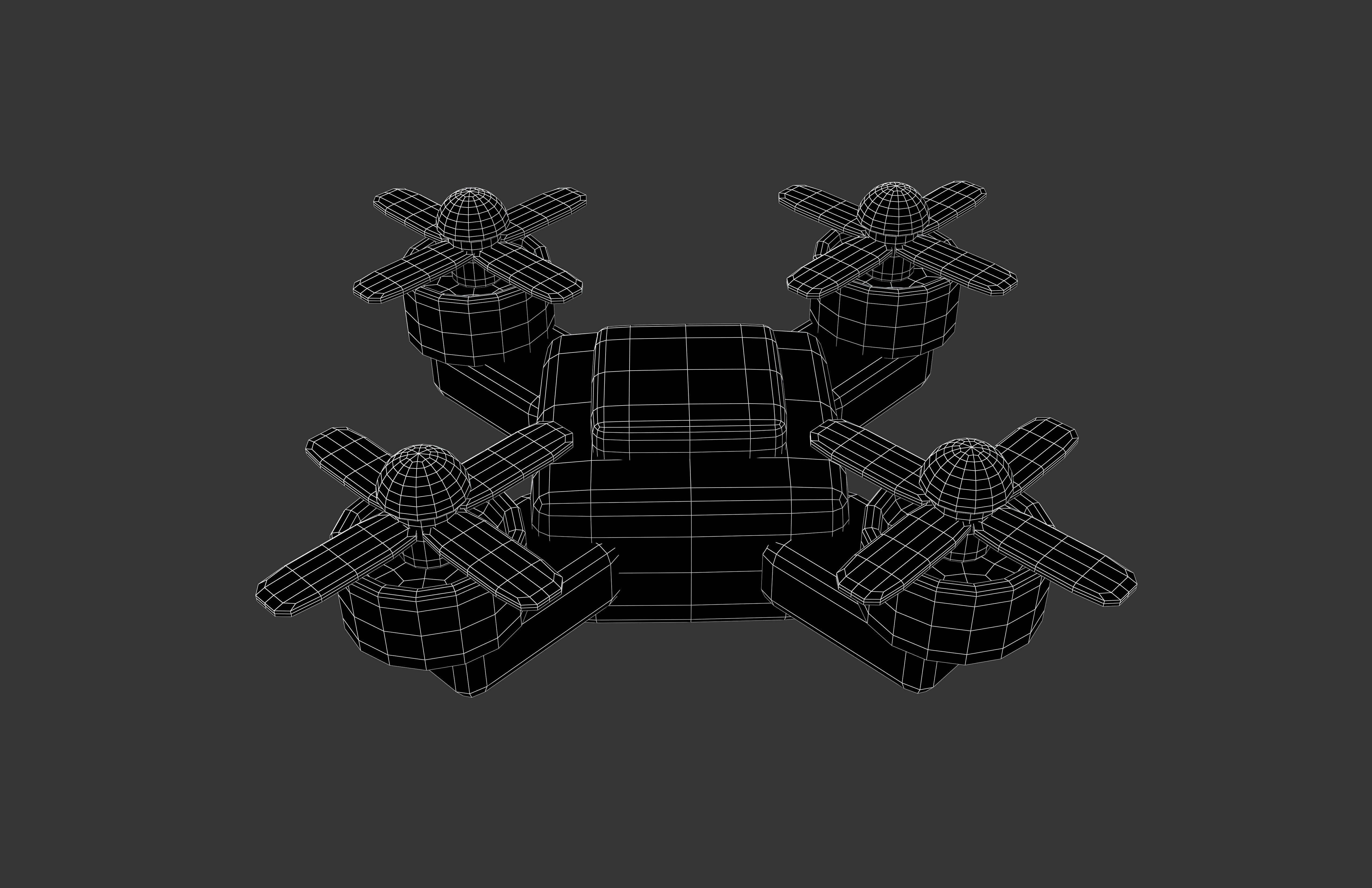 Drones Icon v1 001 Low-poly 3D model_4