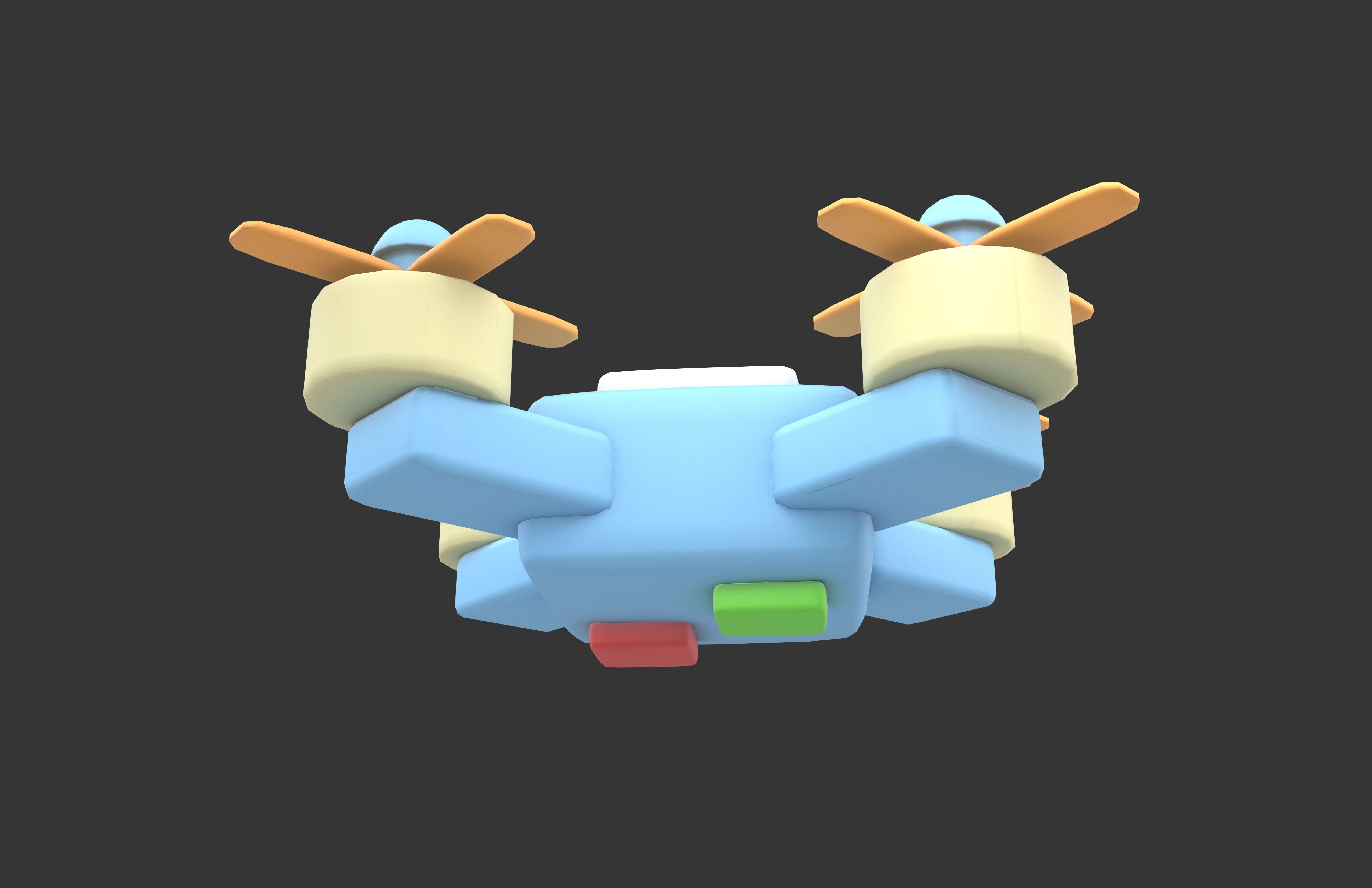 Drones Icon v1 001 Low-poly 3D model_2
