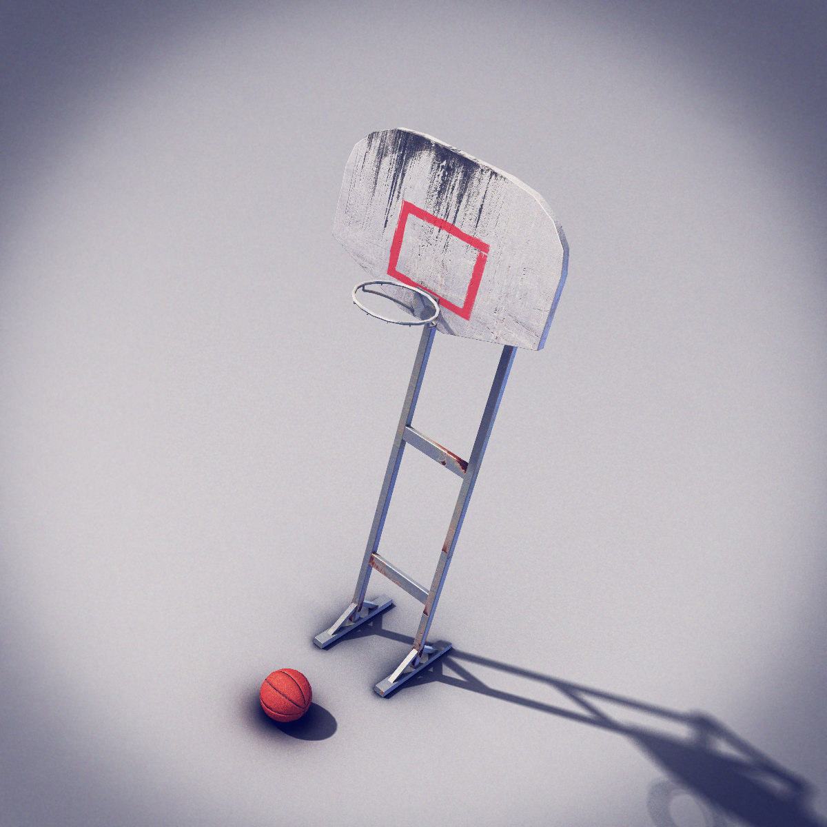 Basketball Post Free low-poly 3D model_1