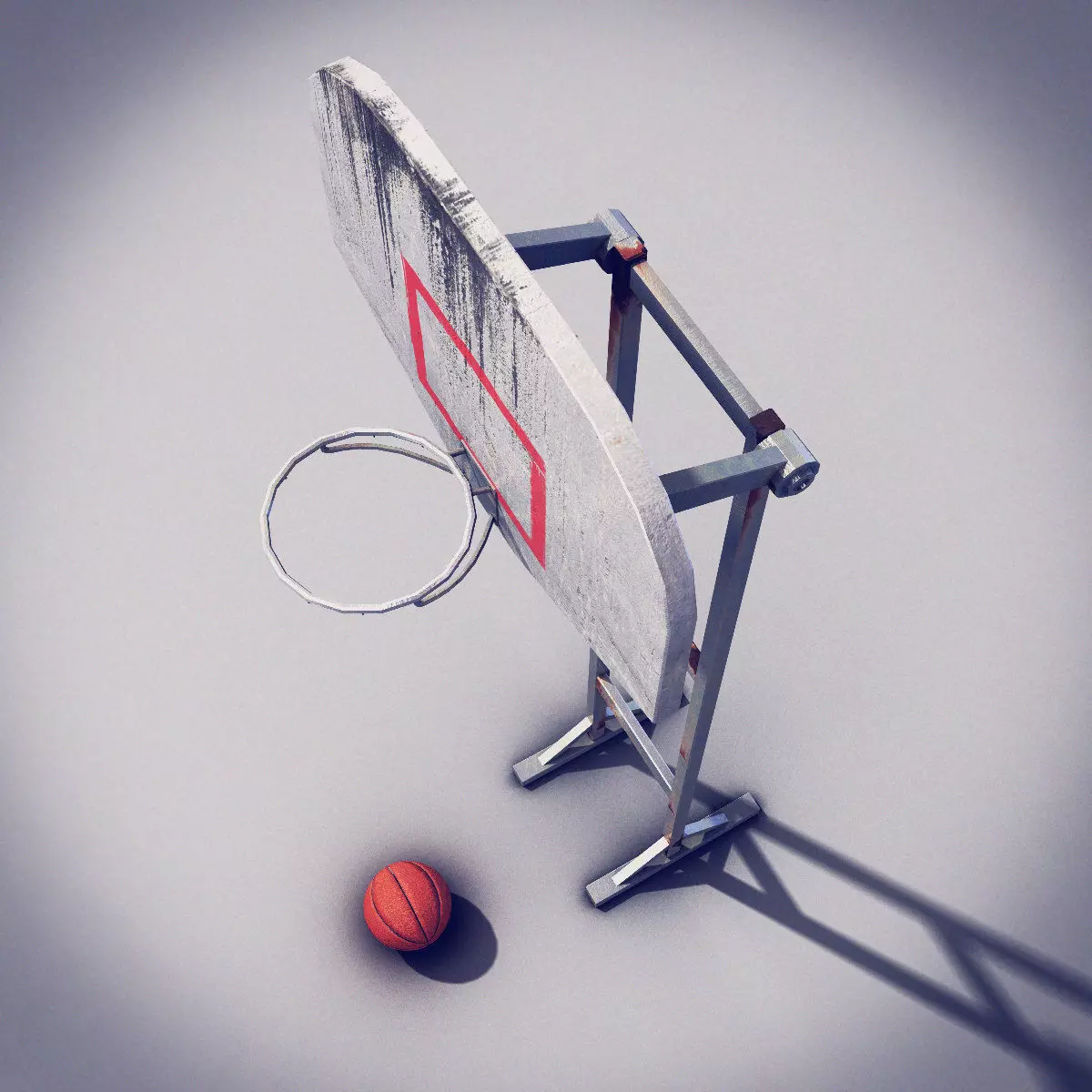 Basketball Post Free low-poly 3D model_0