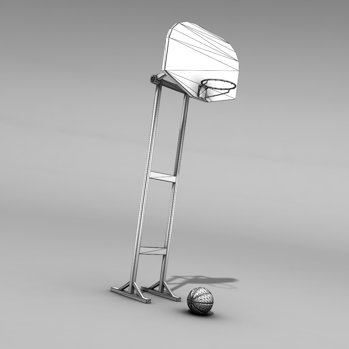 Basketball Post Free low-poly 3D model_7