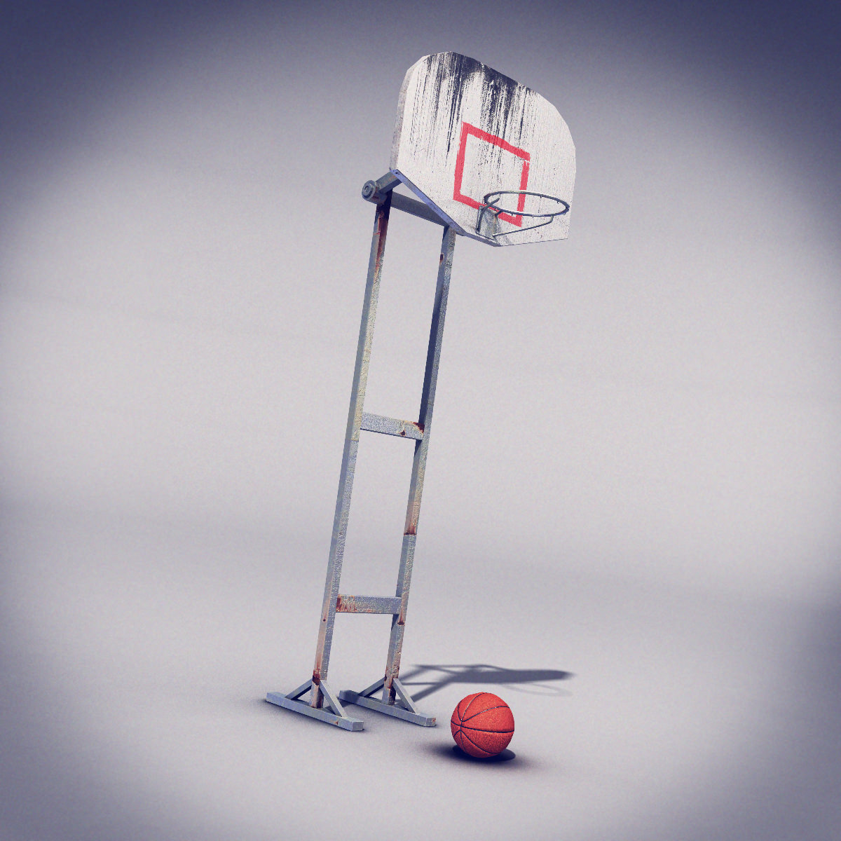 Basketball Post Free low-poly 3D model_2